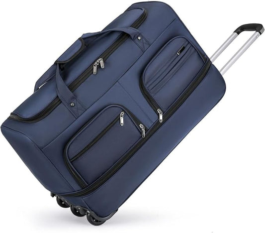 Expandable Rolling Duffle Bag with Wheels, 28" Foldable Carry On Luggage Suitcases, Water-Resistant Travel Duffle Bag Carry On Suitcase Weekend Bag for Women Men