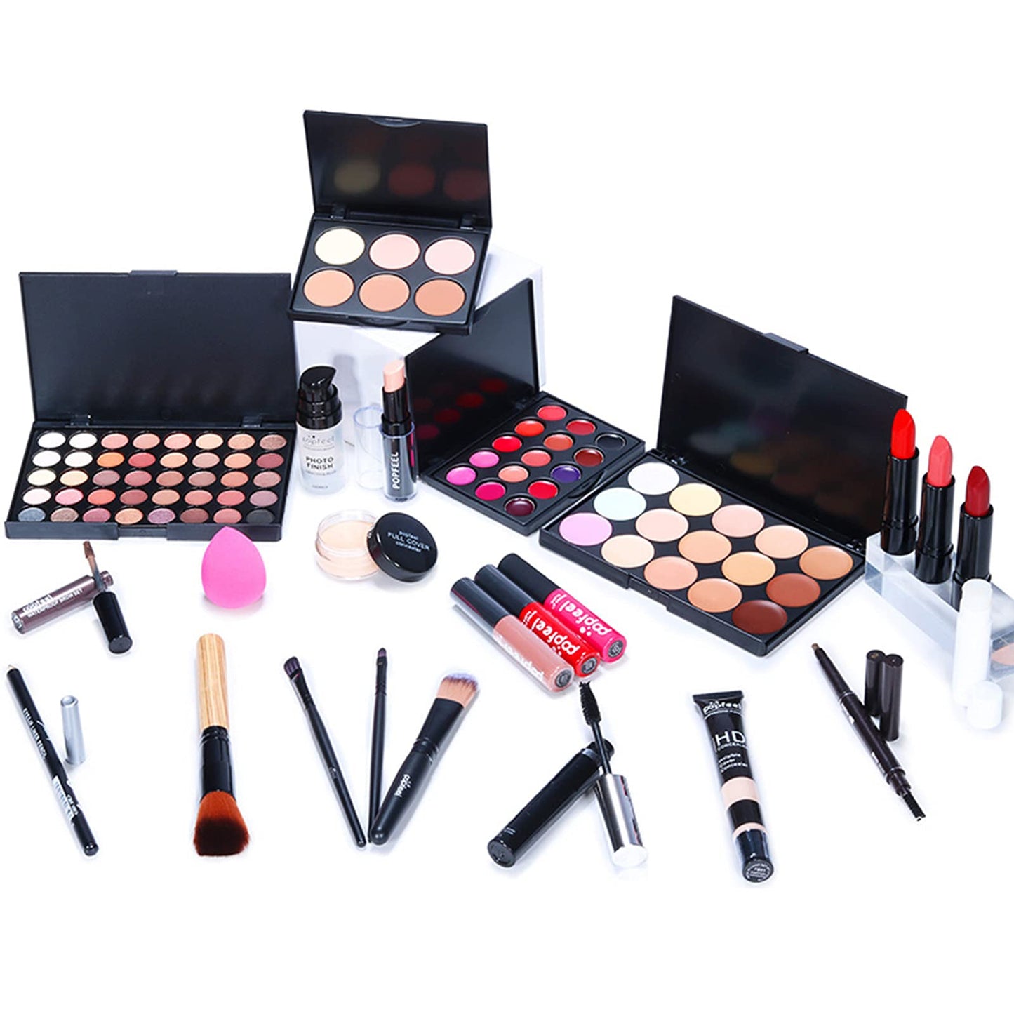 All in One Makeup Kit for Women Full Kit, Mother's Day Makeup Gifts for Women Girls, Essential Bundle With Eyeshadow Palette, Brush, Lipstick, Blush, Foundation, Concealer, Mascara, Eyebrow Pencil