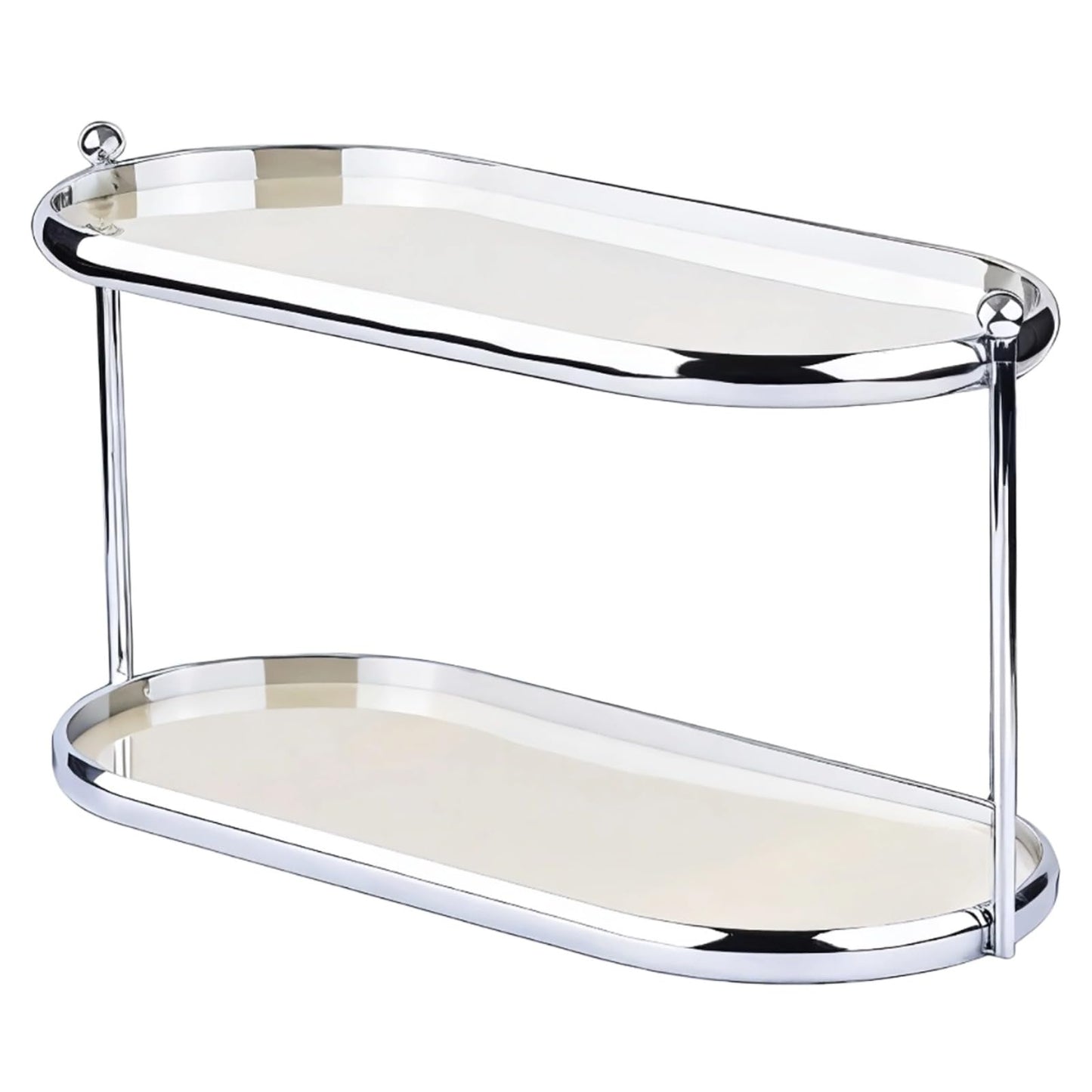 2 Tier Perfume Organizer, Stainless Steel Frame with Clear Acrylic Trays, Vanity Countertop Storage Shelf for Makeup, Skincare, Fragrance Bottles, Bathroom Dresser Display Rack, 12.6 x 5.3 x 6.7 in