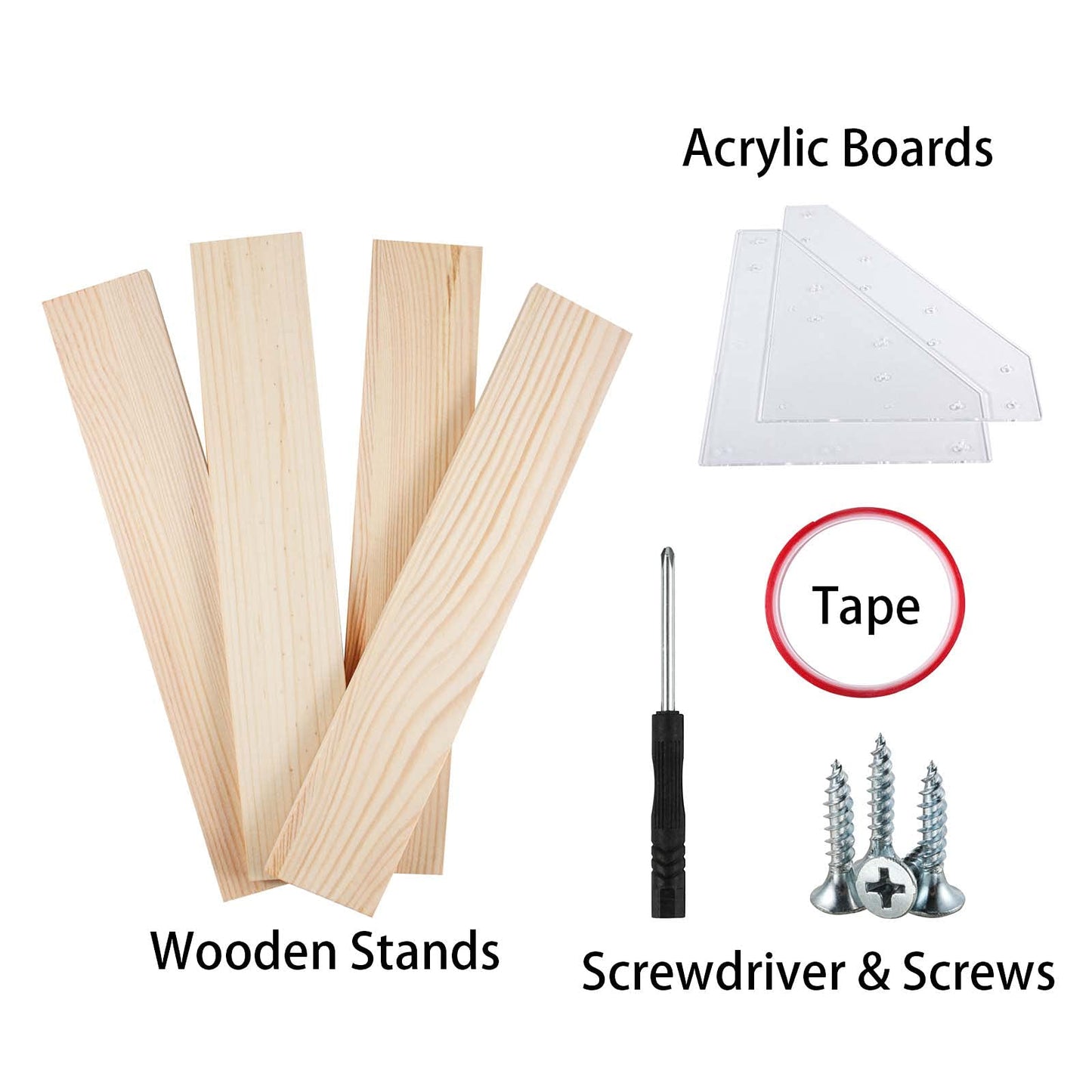 PACKGILO 4 Tier Acrylic Display Stand for Figures Wooden Risers for Display Case Craft Fair Acrylic Cupcake Stand for Dessert Table Top Jewelry Displays for Craft Shows Cologne Perfume Shelf (SMALL)