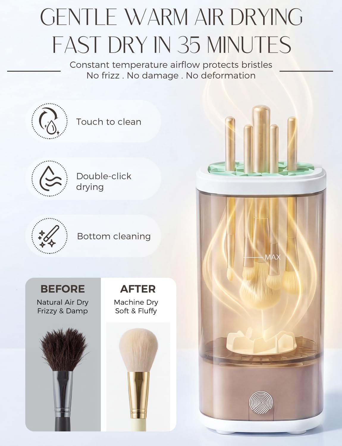 Electric Makeup Brush Cleaner Machine,3 in 1 Makeup Brush Cleanser & Washer,Cleaning Tool,Cosmetic Brushes Cleaners Cleaning For All Size Beauty Makeup Brush Set,Eyeshadow, Blush Brush. (Gray-)