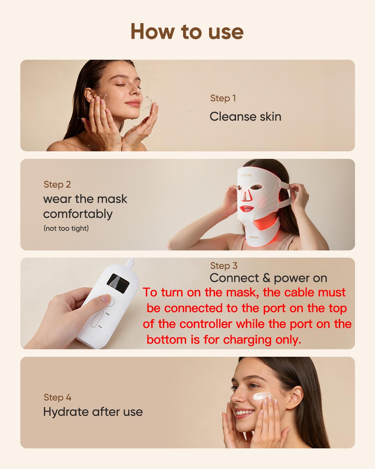 Red Light Therapy Mask for Face and Neck Full Coverage by DON PEREGRINO