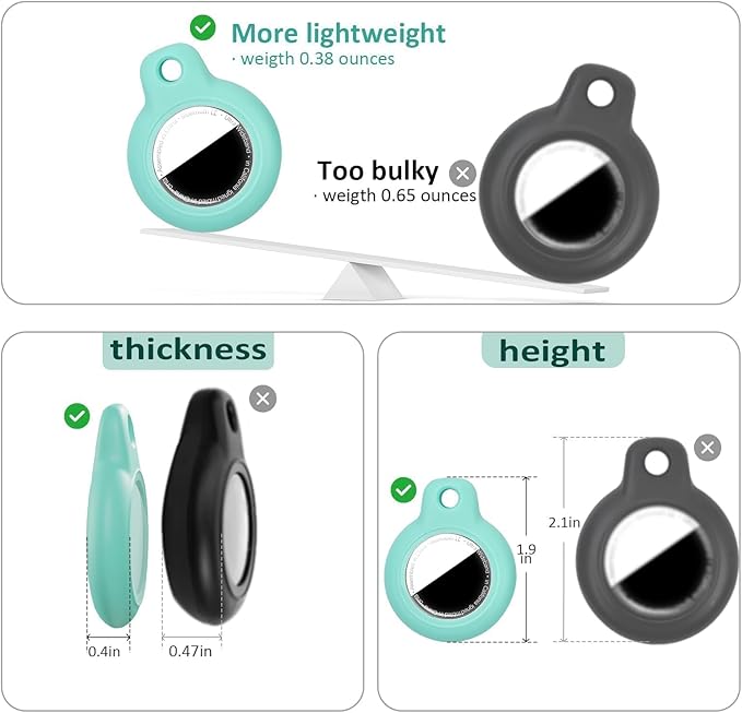 [1-Pack] Upgrade for Airtag Case, Waterproof & Shockproof Cover with Keychain for Apple for AirTag, Anti-Scratch Tracker Accessory for Backpack, Bag, Luggage (Green)