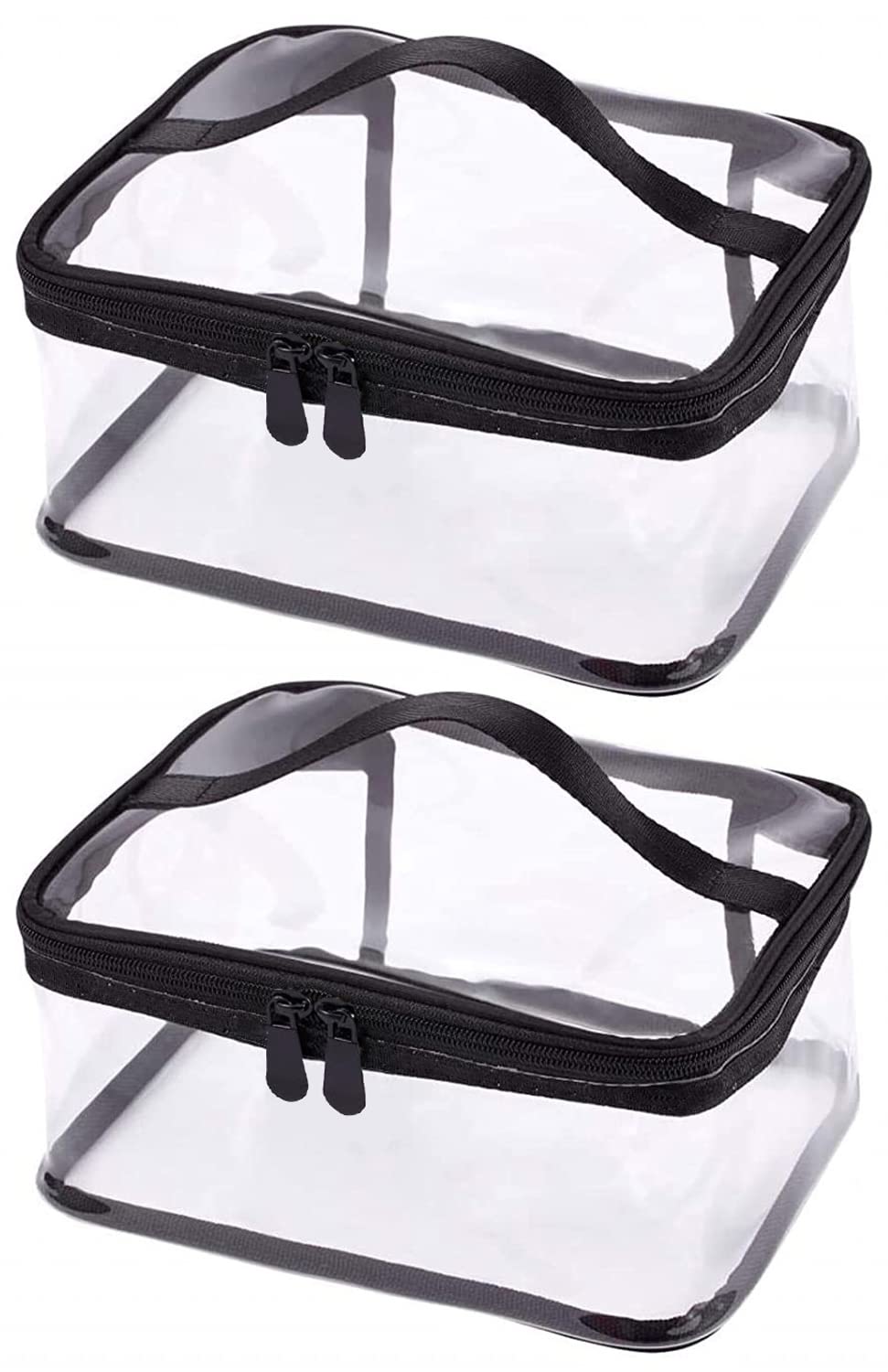 Louise Maelys Portable Clear Makeup Bag Zipper Waterproof Transparent Travel Storage Pouch Cosmetic Toiletry With Handle