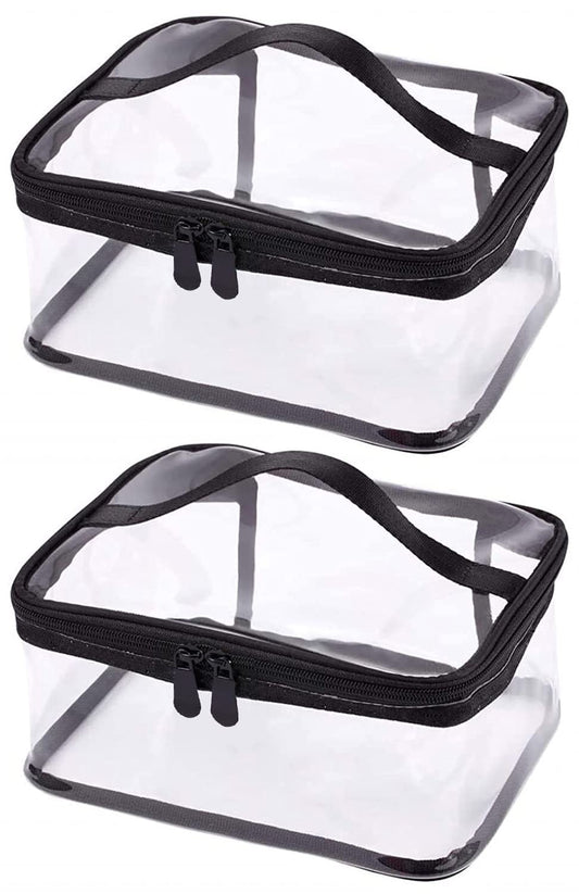 Louise Maelys Portable Clear Makeup Bag Zipper Waterproof Transparent Travel Storage Pouch Cosmetic Toiletry With Handle