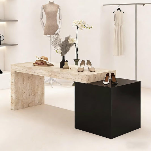 HHEvergreenEnsemble Retail Display Stand with Modern & Elegant Style, Handbag Display Rack & Shoe Stand Includes Double-Layer Design, for Boutique Retail Stores, 47.24 in