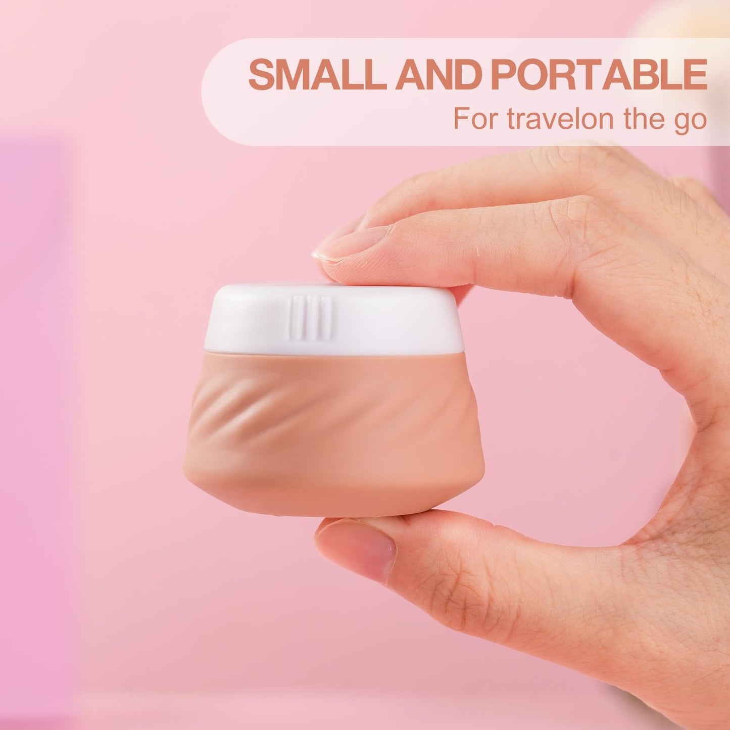 Gemice Silicone Cream Jars TSA Approved Travel Size Containers with Clear Bag, Leak-proof Travel Accessories with Lid for Cosmetic Face Body Hand Cream (4 Pack)