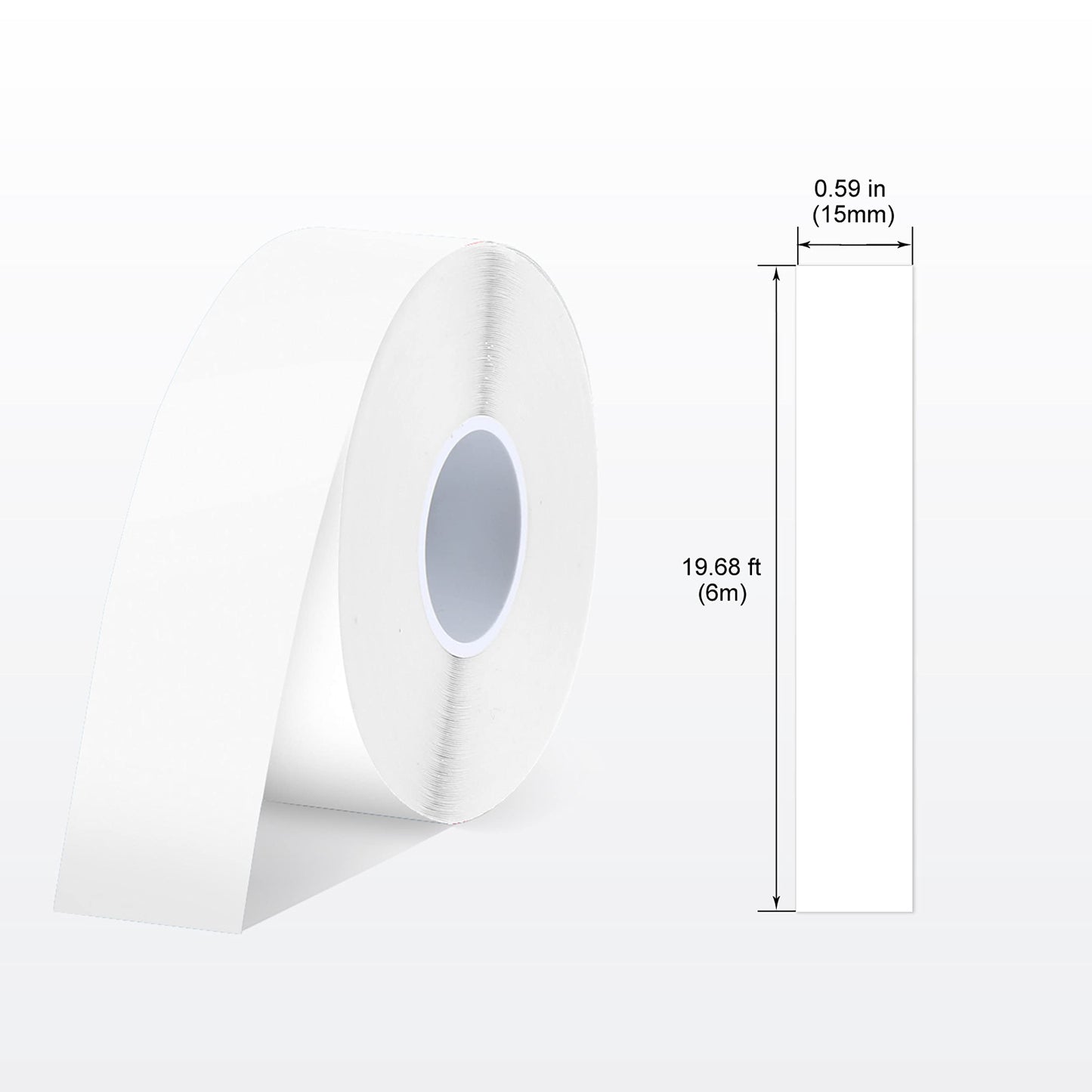 Label Maker Tape SUPVAN E10 Adapted Label Print Paper Refill Size 2 Packs Continous 0.59inx19.68ft Thermal Laminated Waterproof Self-Adhesive Multipurpose Labeling Tape Replacement