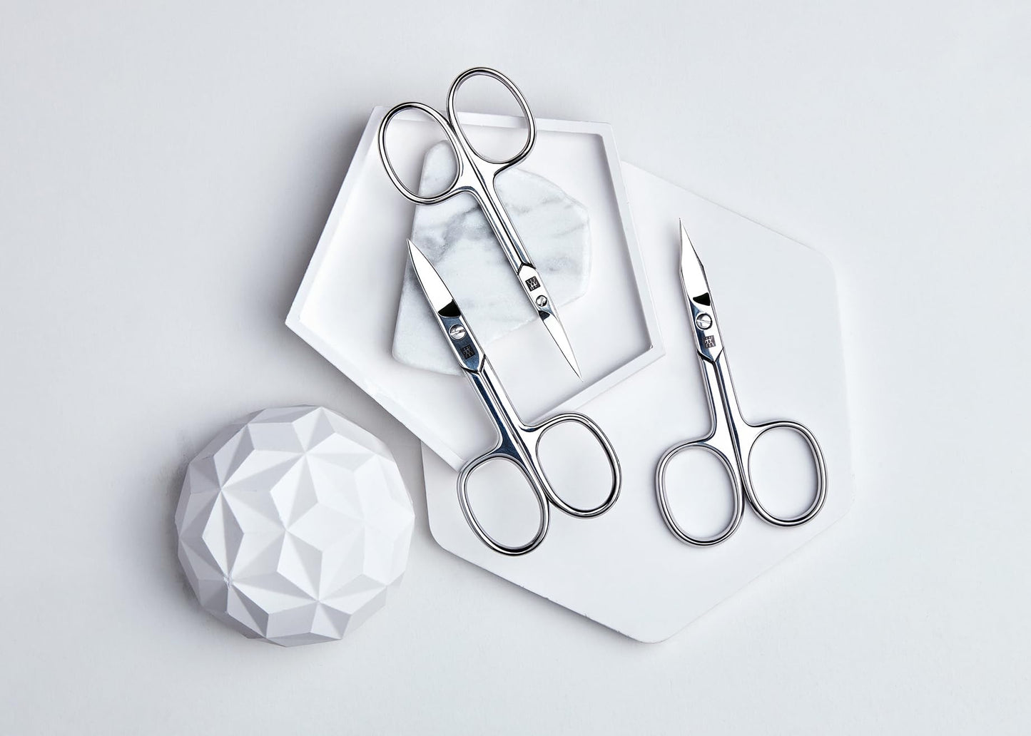 ZWILLING Combination Nail Scissors (nail and cuticle scissors for fingernails and toenails, curved cutting edge, fine tip, hypoallergenic), Polished, Silver, 3.5 inch
