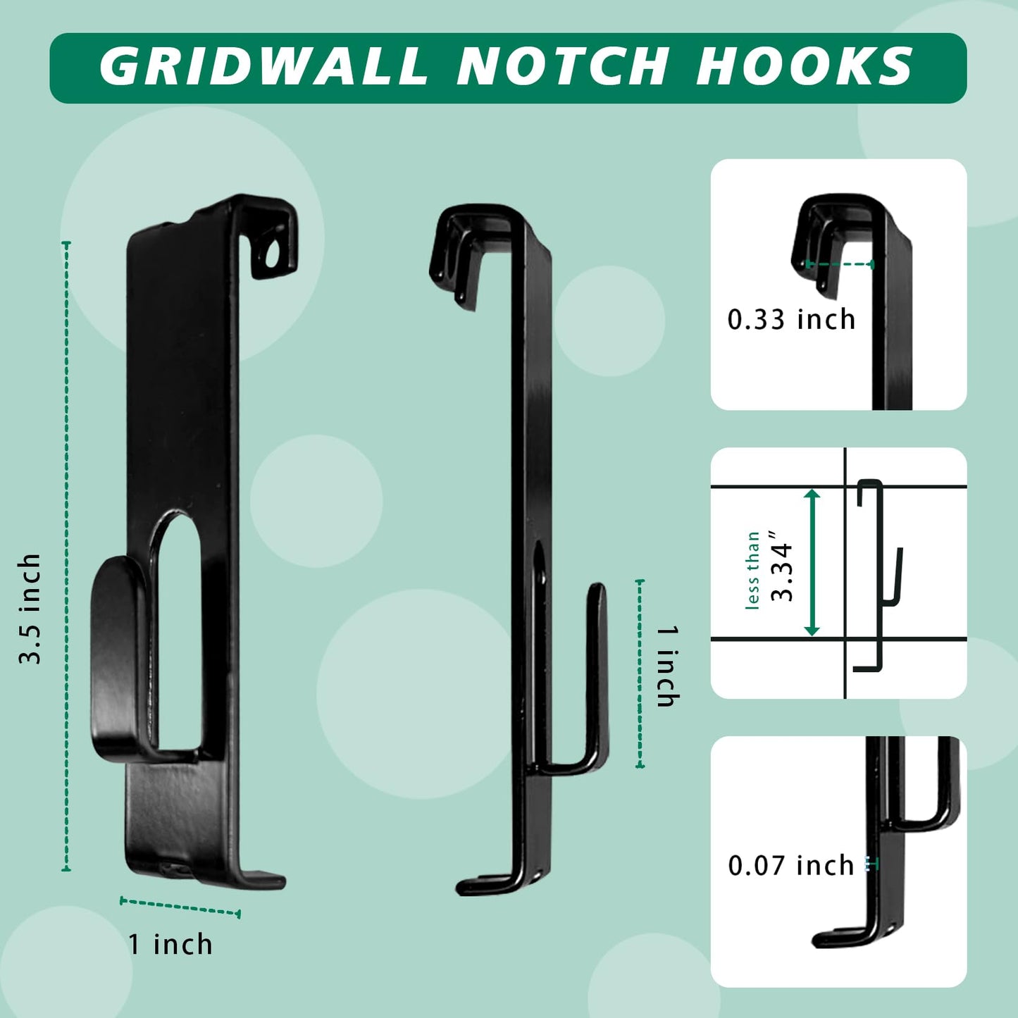 7RiversART Utility Notch Display Hook Gridwall Black Metal Gridwall Picture Hanger Gridwall Accessories for Retail, Displaying Photogragh, Art Shows, Paintings (32)