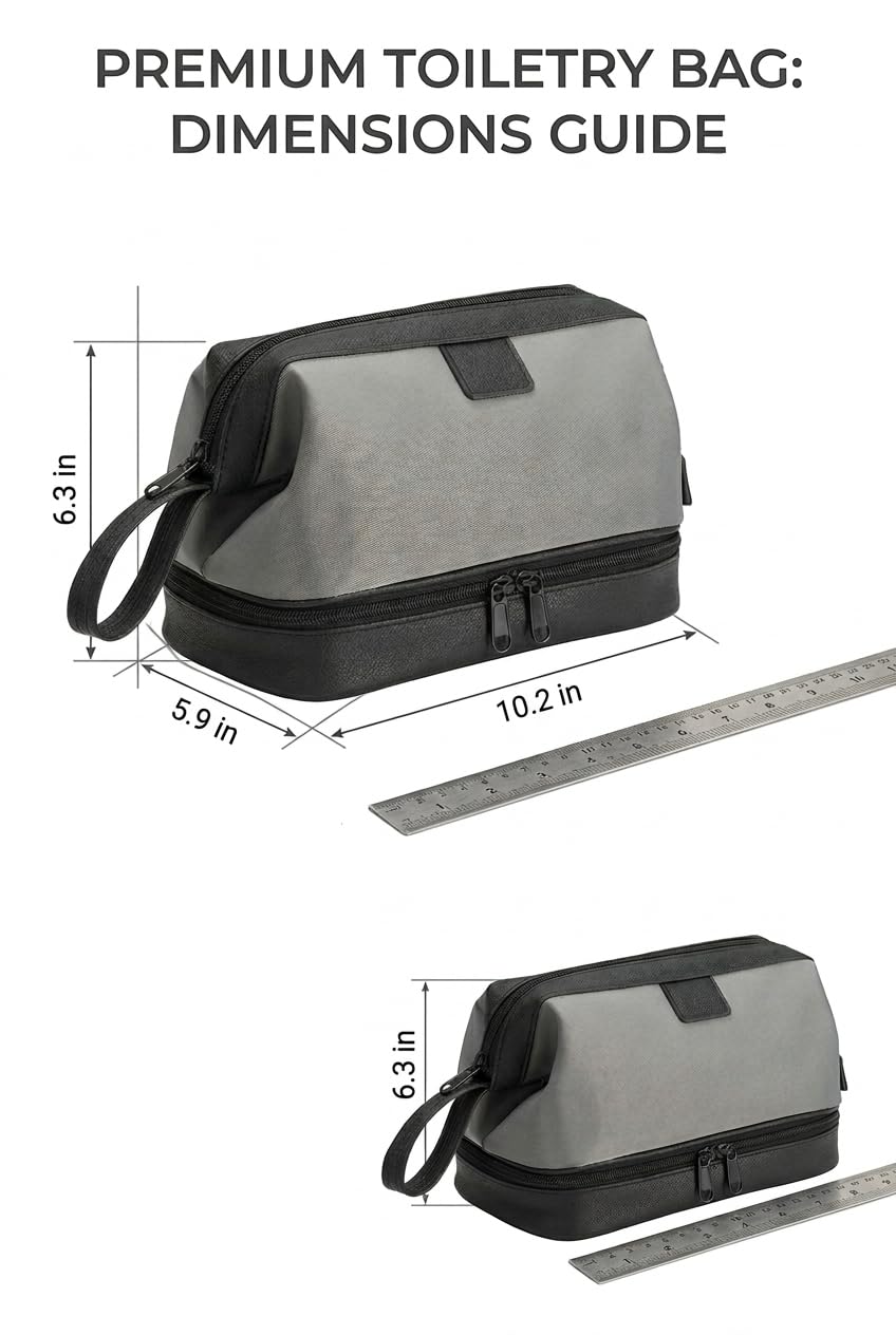 XLKJOS Wet Dry Separating Travel Toiletry Bag Waterproof Nylon