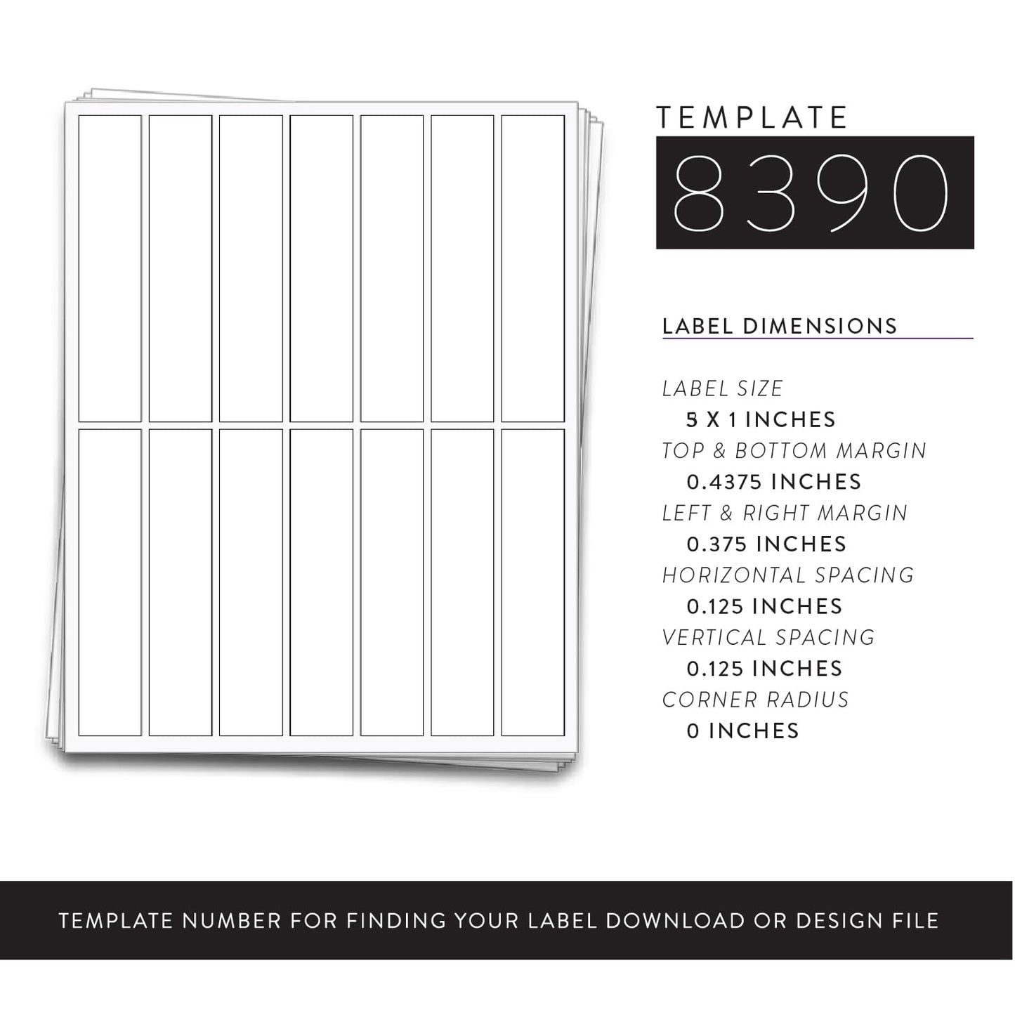 Dashleigh 1 x 5 Inch Wrap Around Labels, 70 Blank Waterproof Printable Vinyl Stickers for Jars and Bottles - 5x1 Self-Adhesive White Label Sheets for Inkjet Printer, Cosmetic, Candle, Soap, 1oz Jar