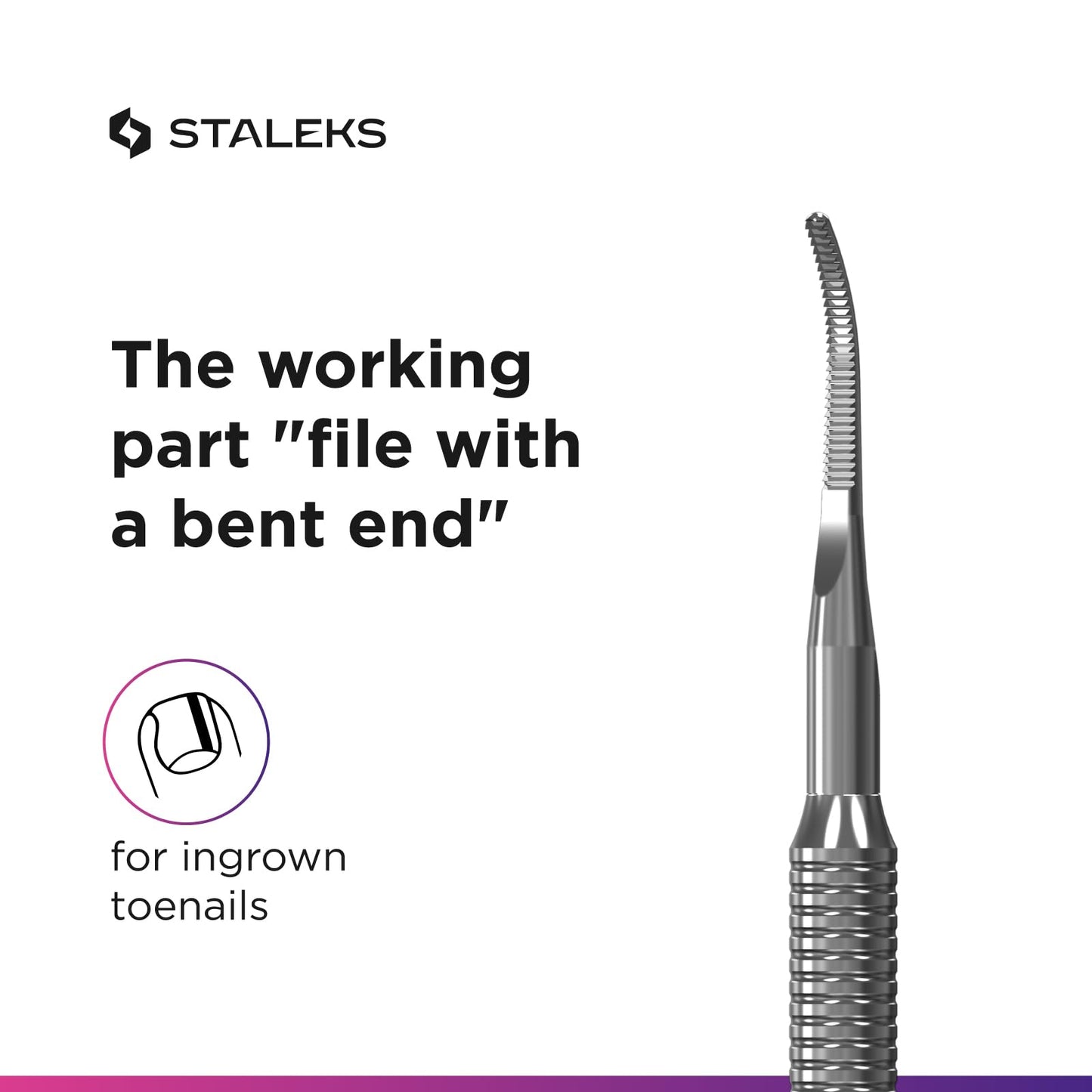 Staleks Pro Pedicure Toenail File EXPERT 60 Type 3 – Dual-Ended Ingrown Nail File – Stainless Steel