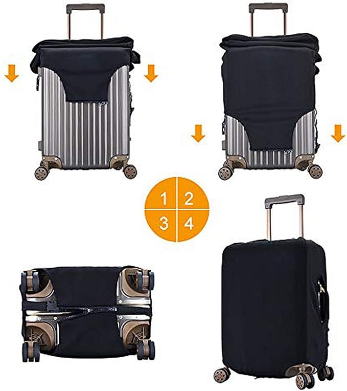 Travel Suitcase Protector African American Girl Elastic Protective Washable Luggage Cover With Concealed Zipper Suitable For 18-32 Inch(M (for 22-24 inch luggage))