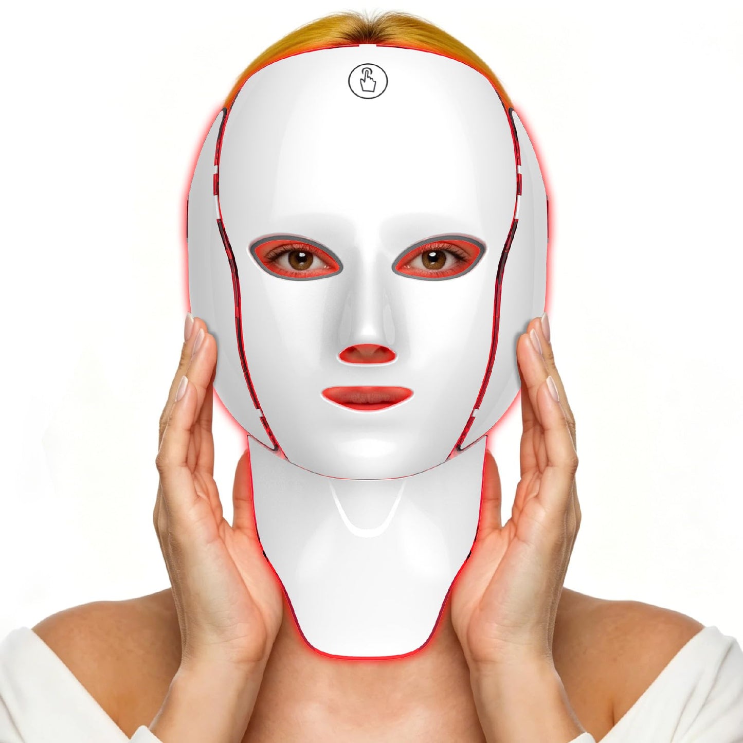 Red Light Therapy Mask for Face and Neck, Cordless Rechargeable Face Mask with Built-in Battery, Lightweight Skin Care Device