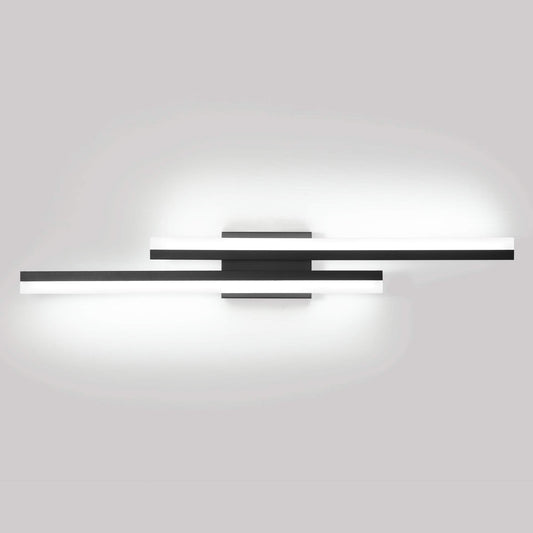 PRESDE LED Bathroom Vanity Light 32inch Bathroom Light Fixtures Over Mirror Black Modern Bath Vanity Lighting Bar Dimmable