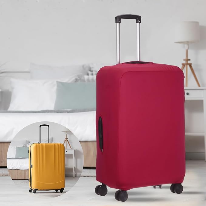 uxcell Travel Luggage Cover, Washable Suitcase Covers for Luggage Anti-scratch Suitcase Protector Elastic Baggage Protective, Fits 18-21 Inch Suit Case, Wine Red