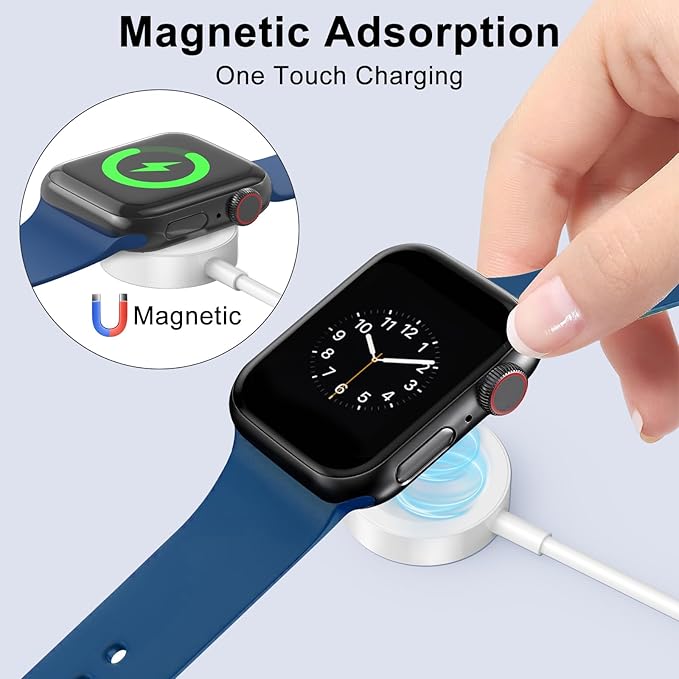 2Pack 5ft/1.5m for for Apple Watch Charger USB Magnetic Wireless Fast iWatch Charger Portable Compatible with iWatch Ultra/Series 9/8/7/6/SE/SE2/5/4/3/2/1