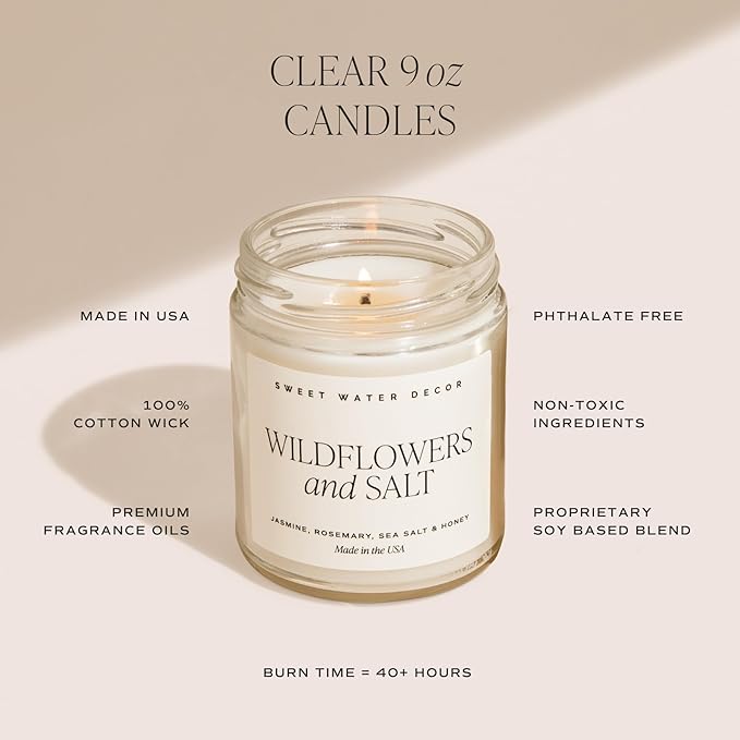 Sweet Water Decor, Congrats! Candle - New Job, Engagement, Graduation Gift - Tropical Fruits and Sugared Citrus Island Scented Soy Wax Candle - 9oz Clear Jar, 40 Hour Burn Time, Made in The USA