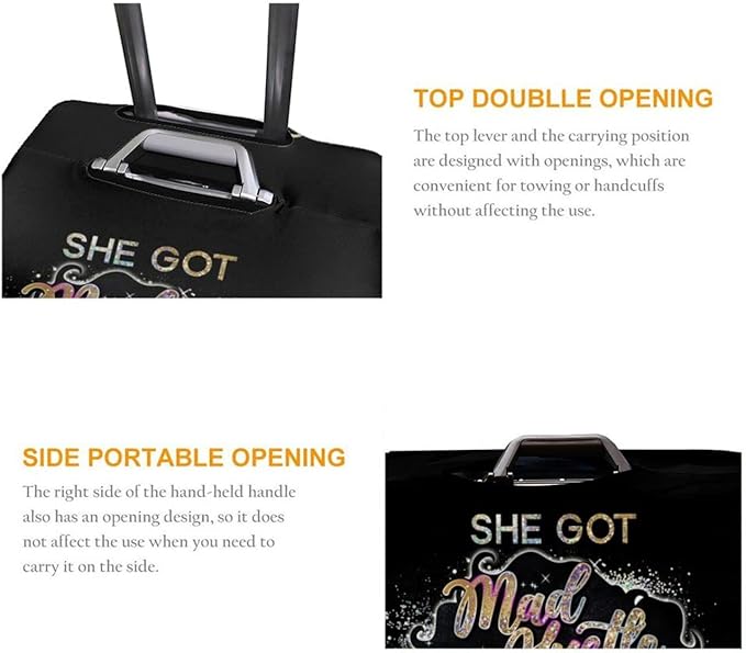 Travel Suitcase Protector African Woman Elastic Protective Washable Luggage Cover With Concealed Zipper Suitable For 18-32 Inch (XL (for 29--32 inch luggage))
