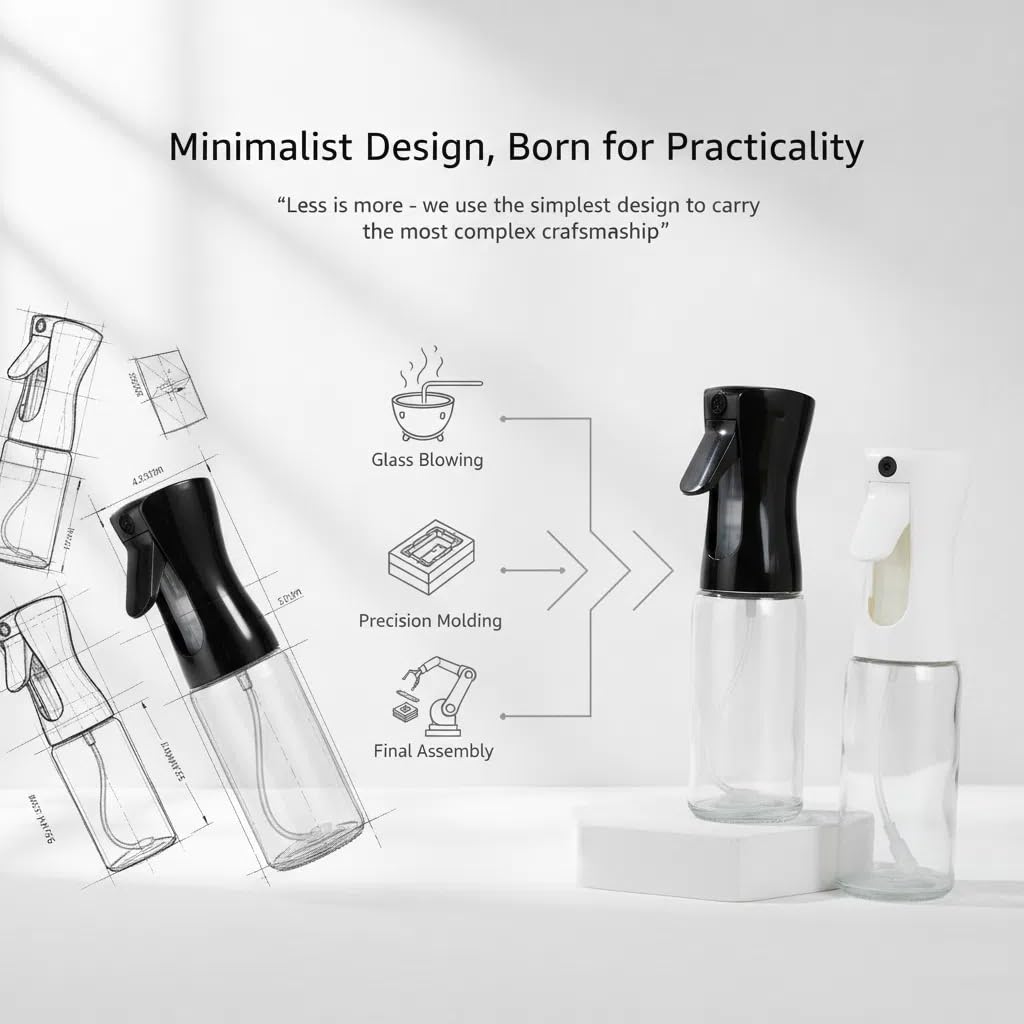 Empty Clear Glass Spray Bottles (black)