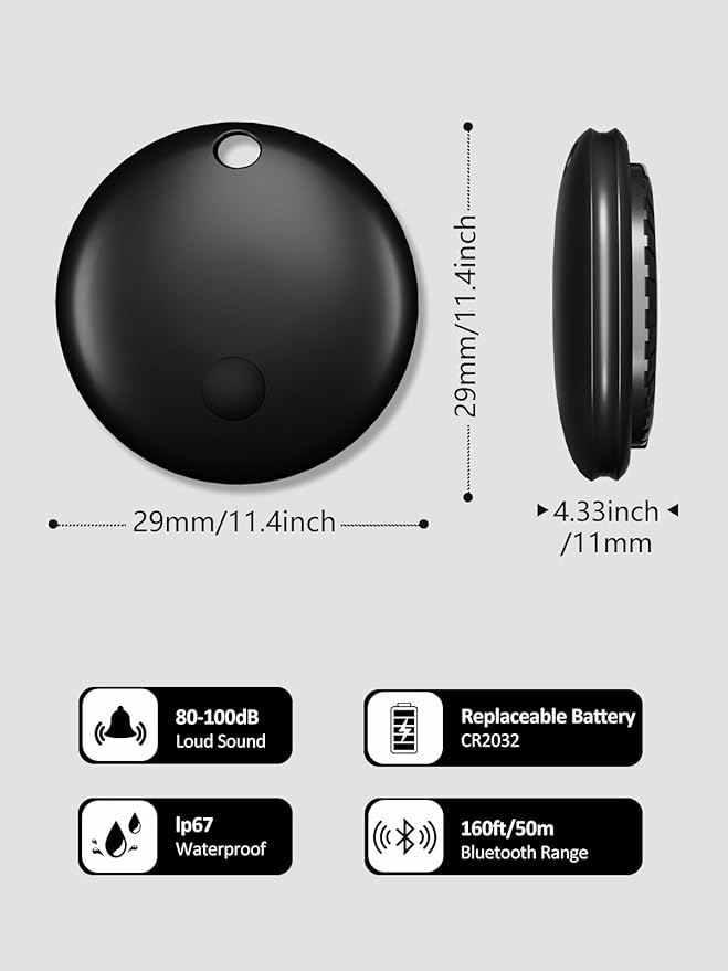 Tracker Tags, Item Finder Work with Apple Find My (iOS Only), Tracking Device Locator Smart Tag for Luggage, Keys, Wallet, Bike, Bags (Multi-Color, 4 Pack)