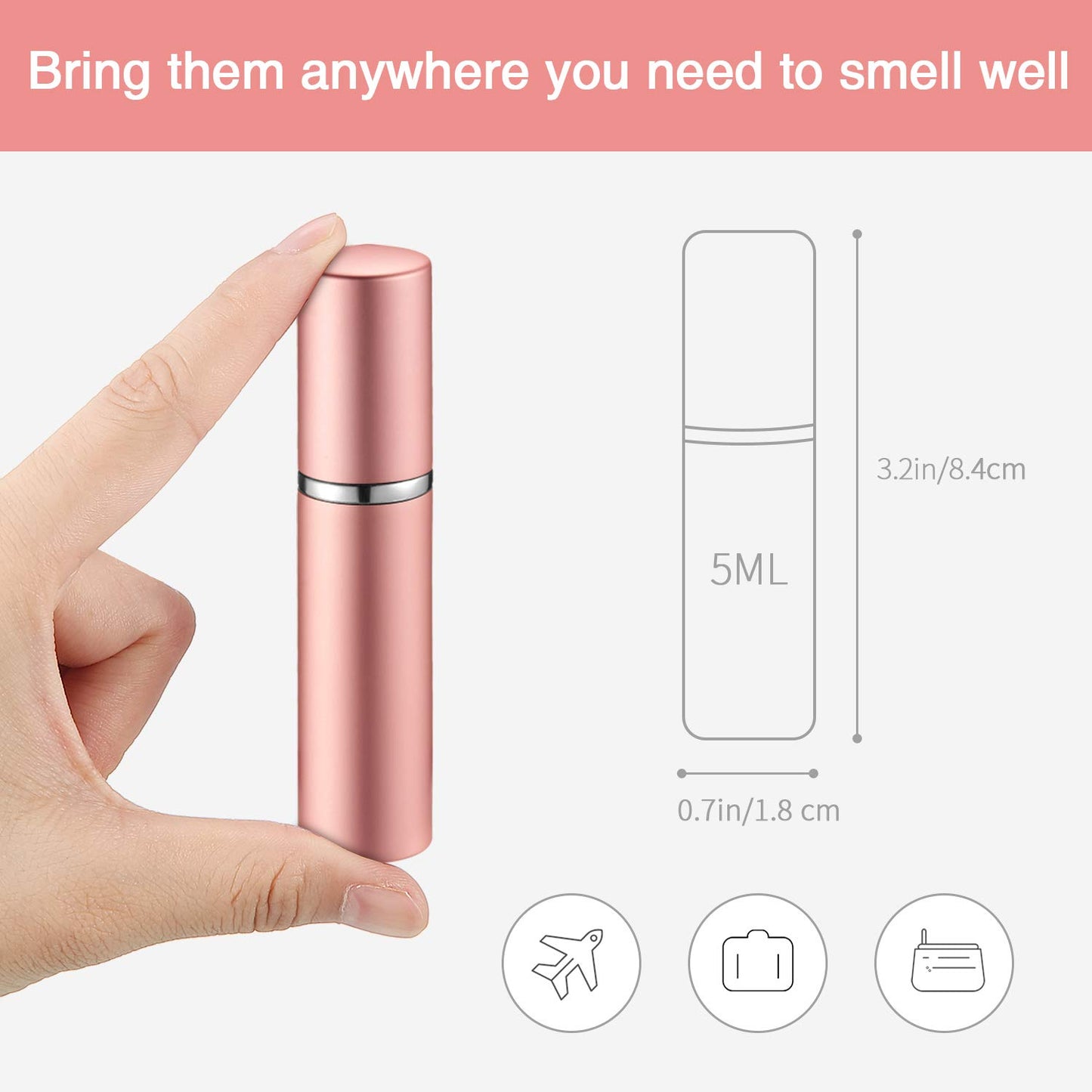 Boao 14 Pcs 5 ml Perfume Travel Refillable Atomizer Multicolor Mini Fragrance Sample Cologne Dispenser Glass Lined Portable with Refill Pump Perfume Spray Bottle for Women Men Outgoing Traveling