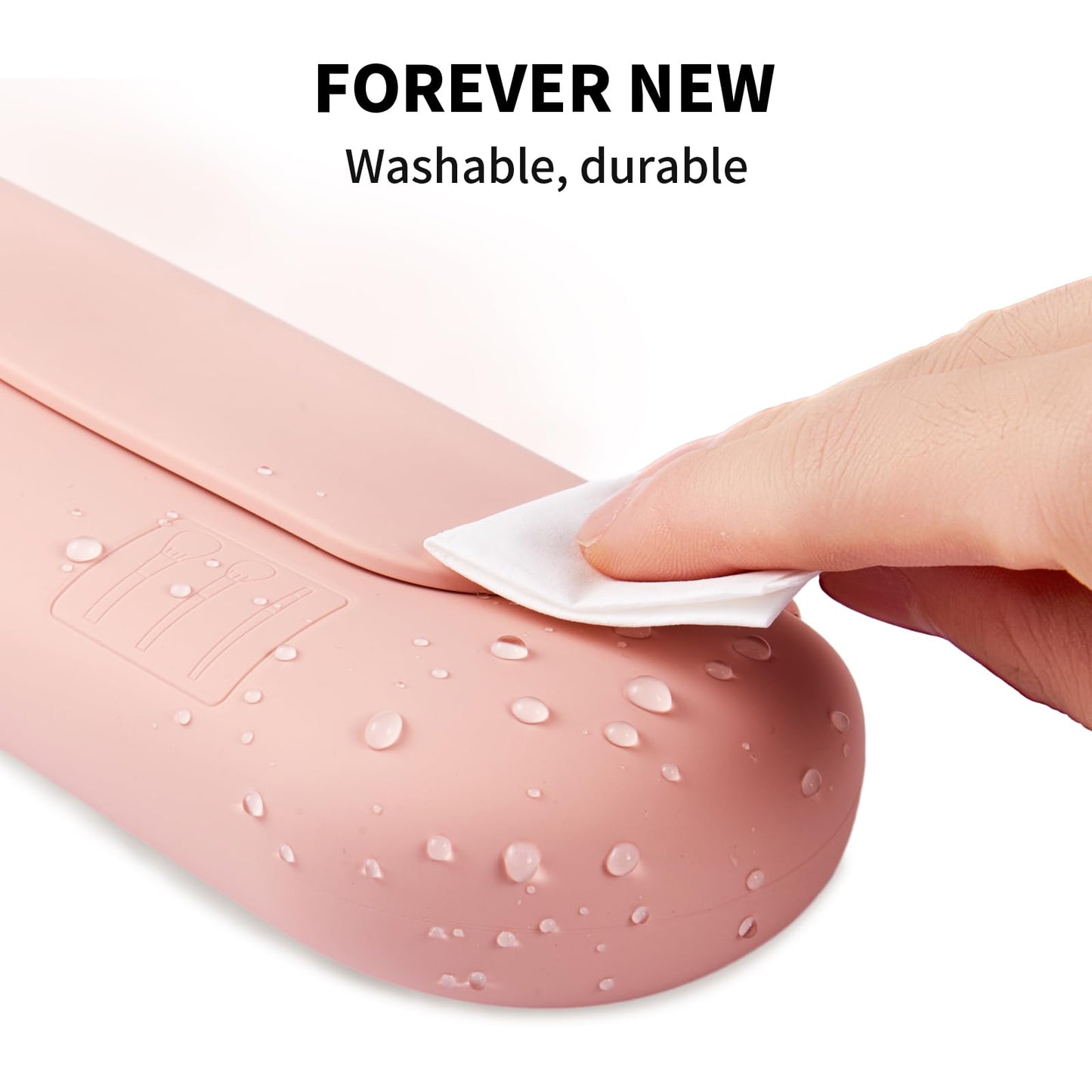 AGIKET Silicone Makeup Brush Holder Travel Cosmetic Bag：Soft Portable Cosmetic Face Brushes Holder with Upgrade Anti-Fall Out Magnetic Closure, Large Travel Makeup Brush Case - Pink Sand