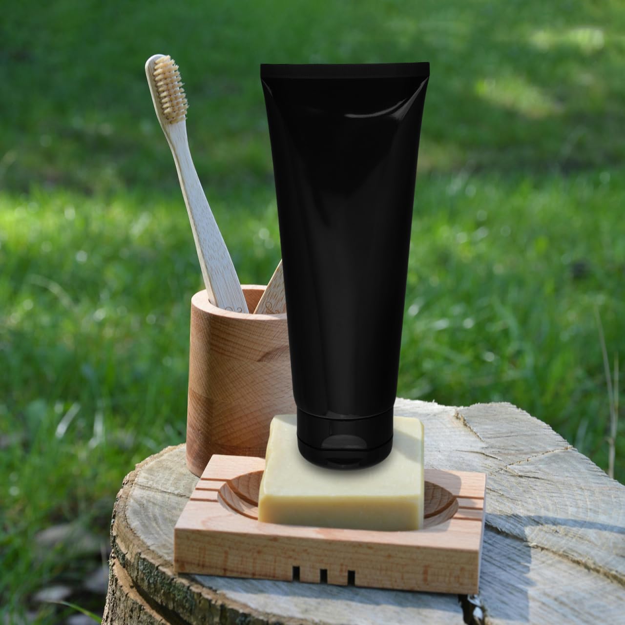 HONMEET Plastic Travel Bottle Cosmetics Containers Empty Toothpaste Tubes Refillable Lotion Bottle Leak Proof, Black