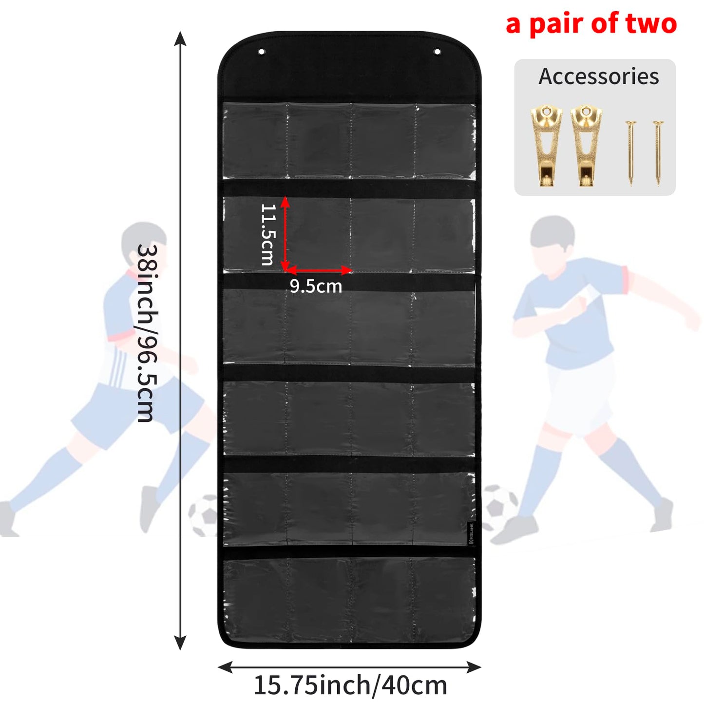 [2 Pack] PSA Trading Card Display Case, 48 Slots Holder for PSA-Graded Cards, Perfect for Display Trading Cards, Baseball, Football, and Basketball Sports Cards PSA Card Storage (Black-2 Pack)