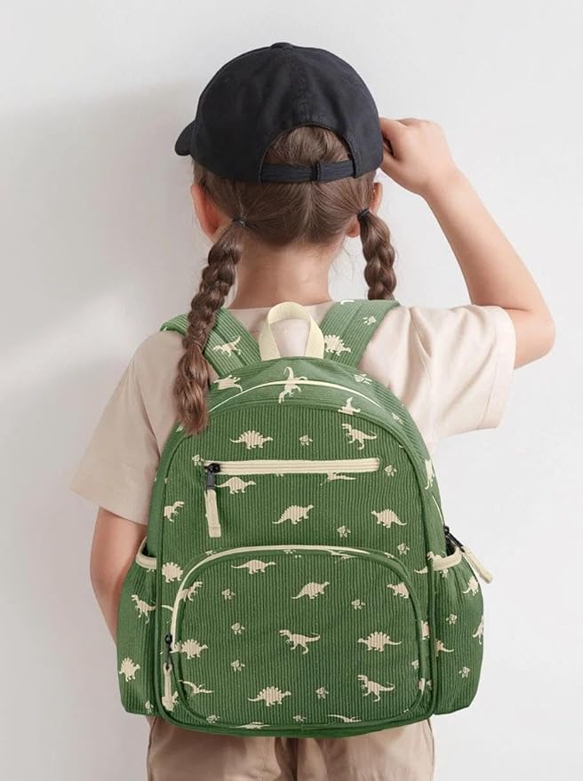 Corduroy Toddler Backpack for Boys 2-5, Cute Kids Backpacks Boys - Preschool Kindergarten Backpack 13.7" H Fit Folder