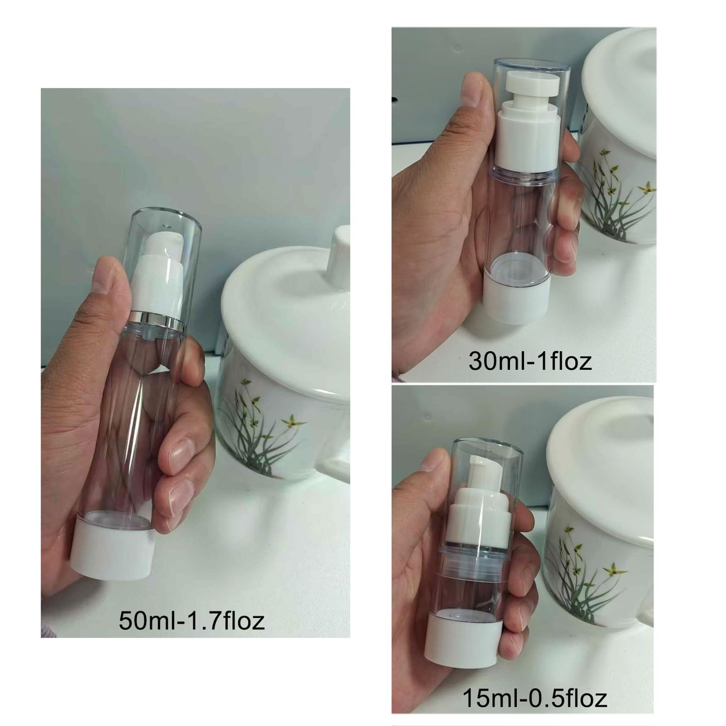 Rusikia 13 Pack Big Travel Size Containers, Airless Pump Bottles Jar Kit