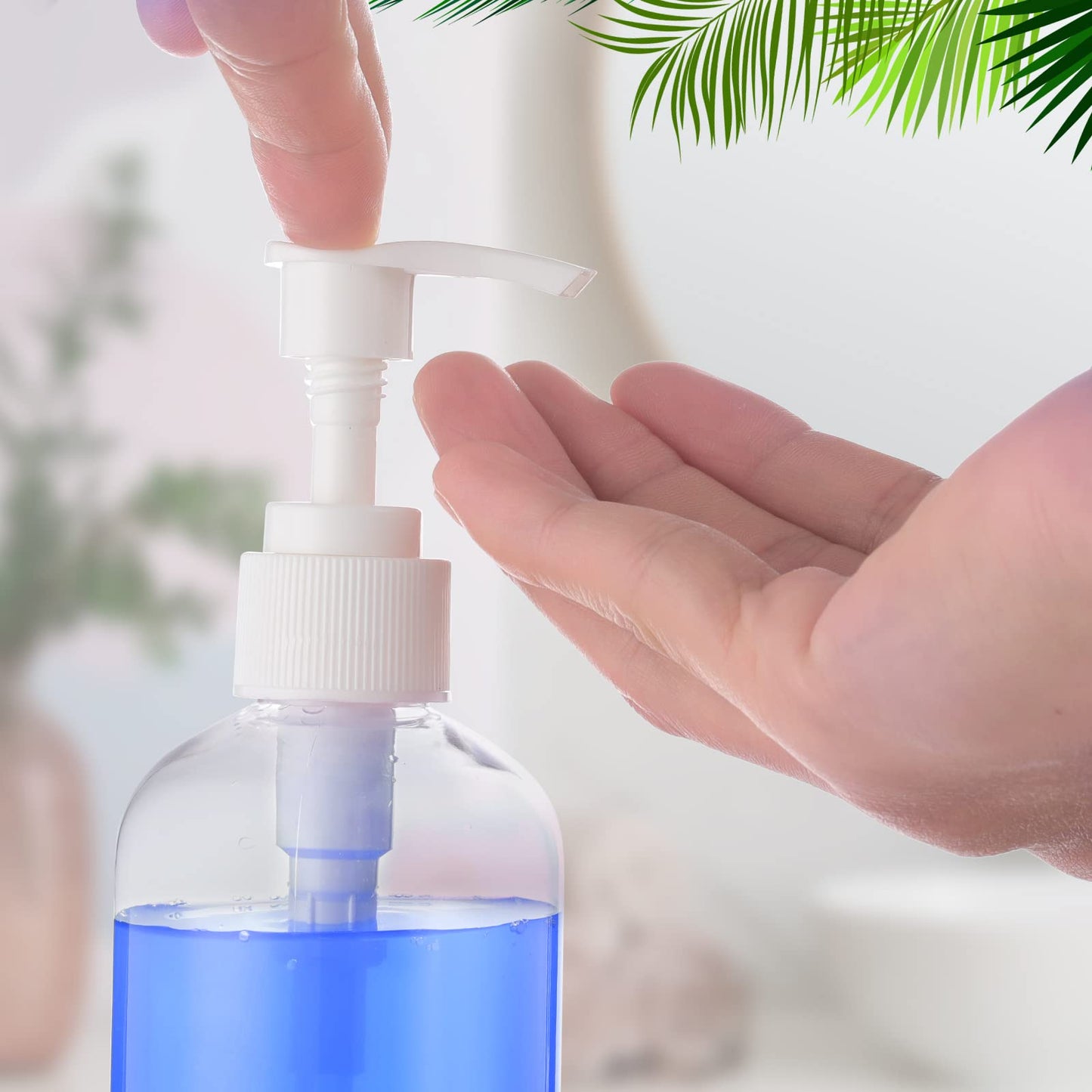 Eaasty 48 Pcs Pump Bottle Lotion Dispenser Refillable Shampoo Conditioner Hand Soap Dispenser Plastic Empty 8oz/250ml Clear Reusable Body Wash Container Bulk (Clear)