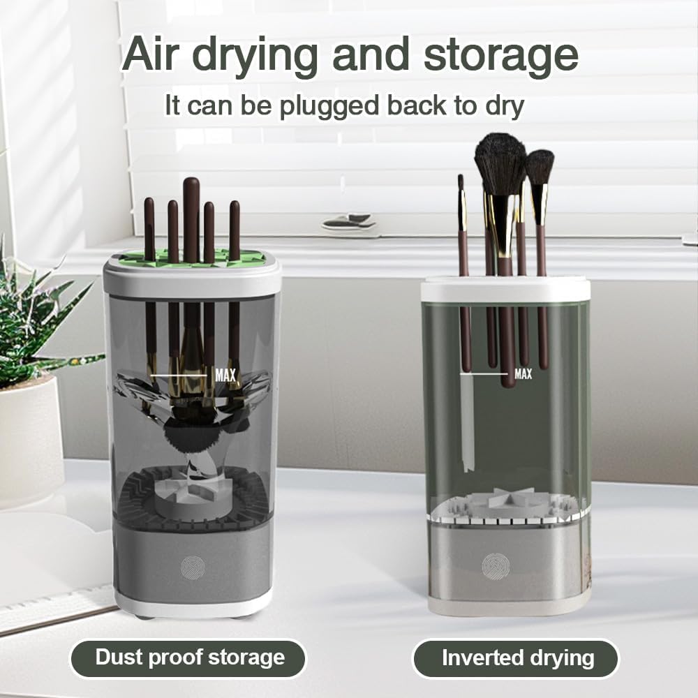 HorizonMart - Automatic Makeup Brush Cleaner Machine - Fast Dryer & Deep Cleaning Tool for All Brush Sizes, Portable & Easy to Use.