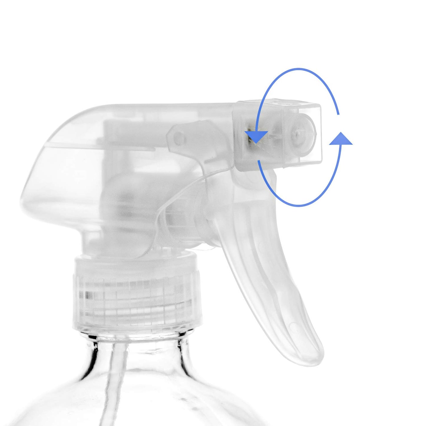 Suwimut 9 Pack Glass Spray Bottles, 16oz Empty Clear Boston Round Bottles Refillable Container with Trigger Sprayer for Cleaning Solutions, Essential Oils, Misting Plants