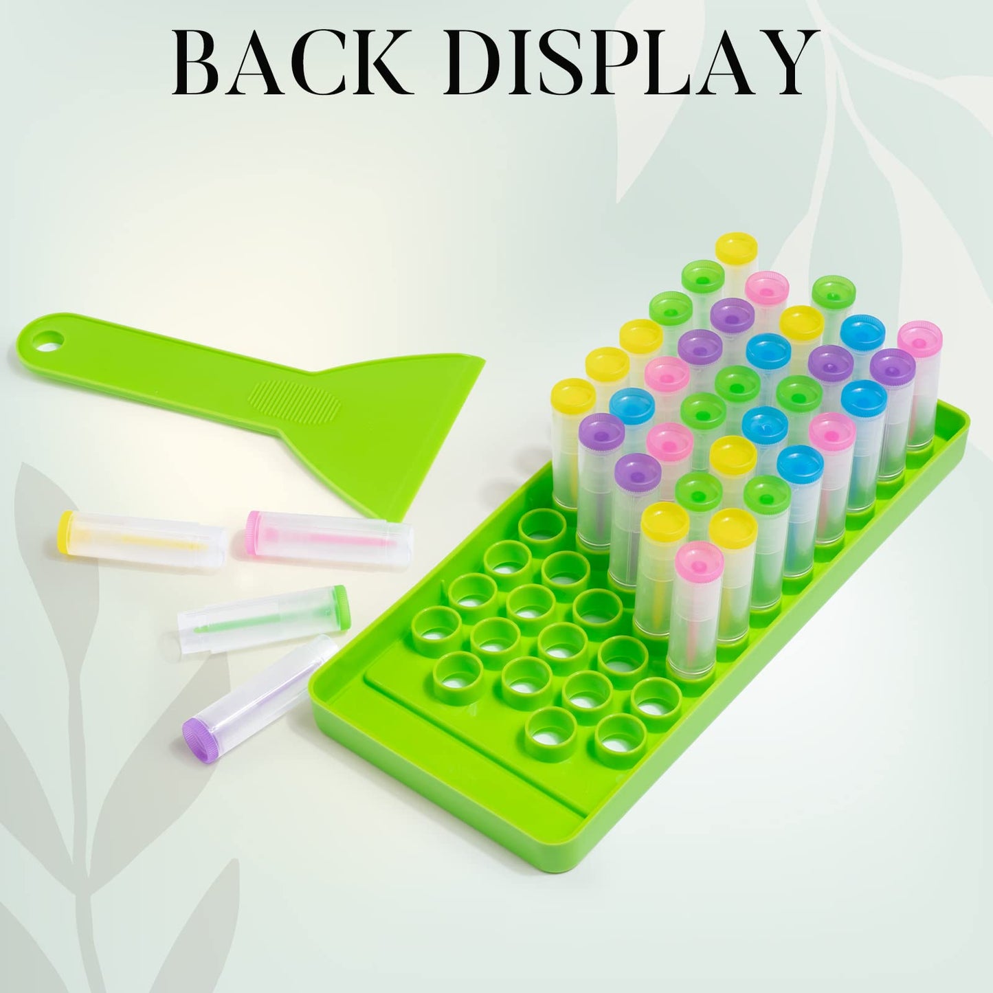 RONRONS Professional Lipsticks Filling Tray Kits, Including 1 Pieces Lip Balms Filling Tray 1 Pieces Spatula and 50 Pieces Empty Lip Balm Tubes with Caps DIY Lipstick Gifts for Women Grils Business