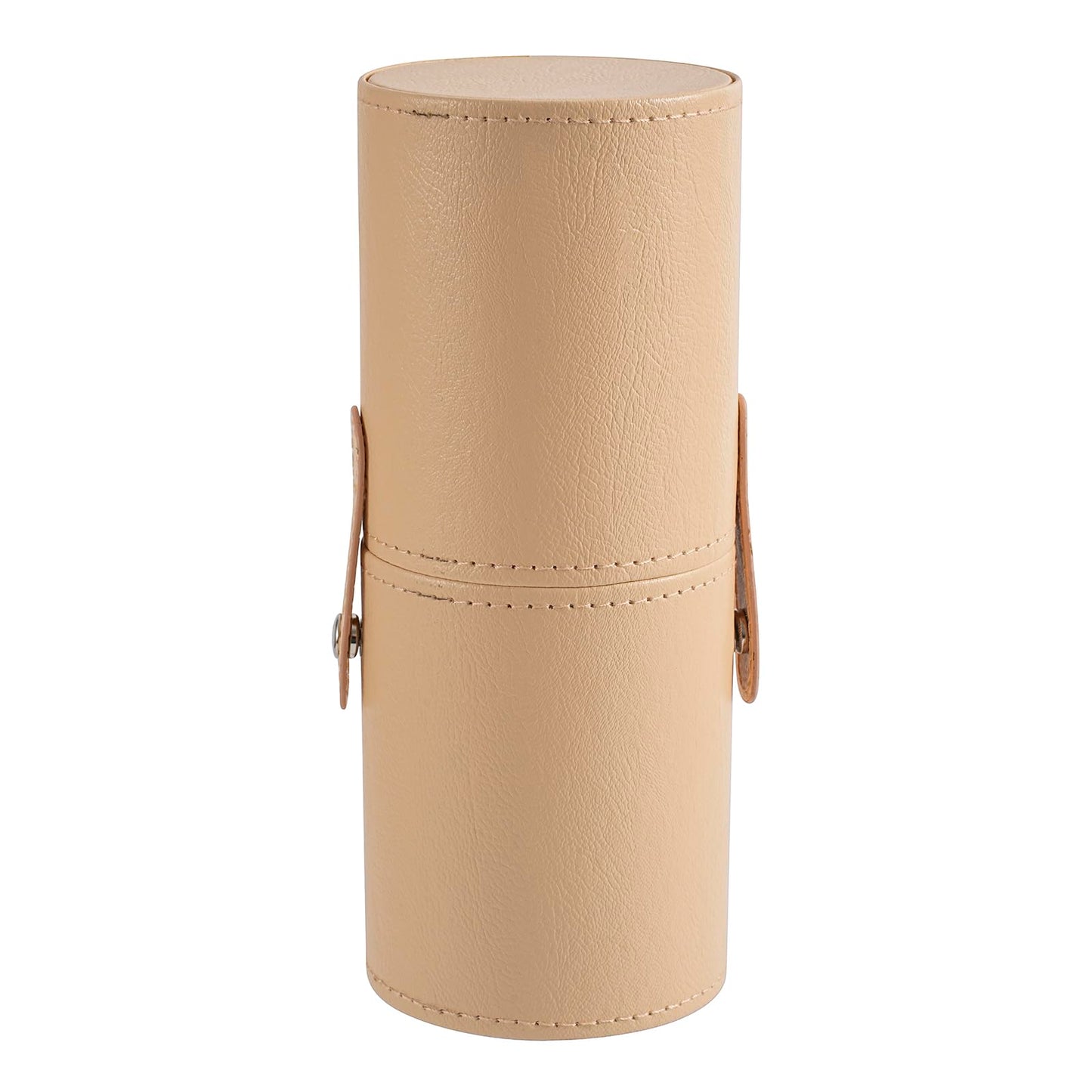 RSRSLEII Portable Makeup Brush Holder, Waterproof PU Leather Travel Makeup Brush Case Bag Cup, Brush Storage Dustproof Bag (04Beige)