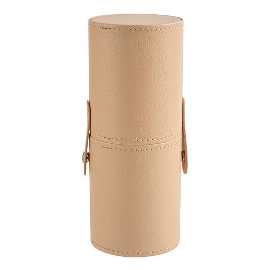 RSRSLEII Portable Makeup Brush Holder, Waterproof PU Leather Travel Makeup Brush Case Bag Cup, Brush Storage Dustproof Bag (04Beige)