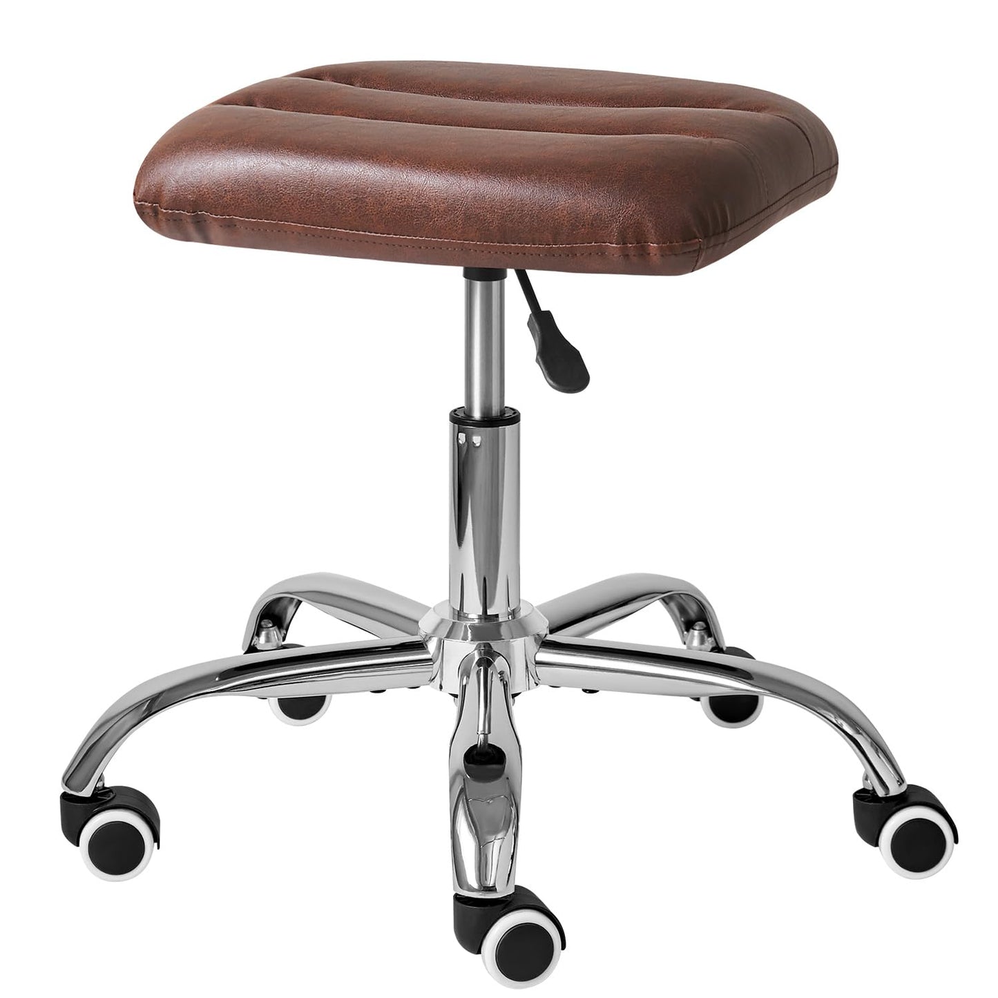 IBUYKE Adjustable Swivel Rolling Stool with Wheels, 18.5"-22.8" Multi-Purpose Vanity Chair for Massage, Tattoo, Barber, Pedicure, Nail Tech & Salon Use, Dark Brown WBD029Z