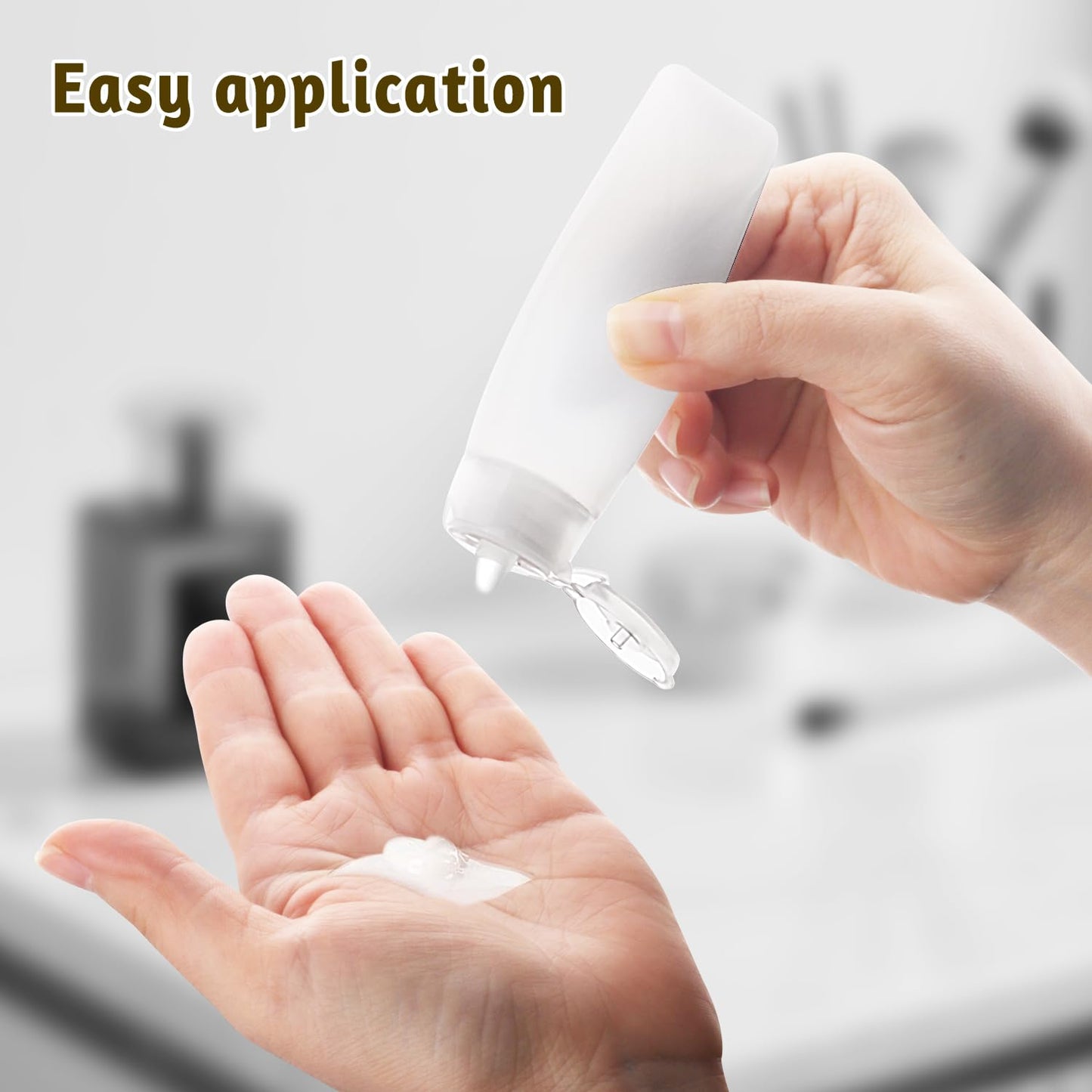 50 Pack Travel Size Plastic Squeeze Bottles,30ml/1 Fl. Oz TSA Approved Empty Makeup Toiletry Cosmetic Container Tubes With Flip Cap for Toothpaste,Shampoo,Lotion,Face Wash- Minimalist Traveler's Must
