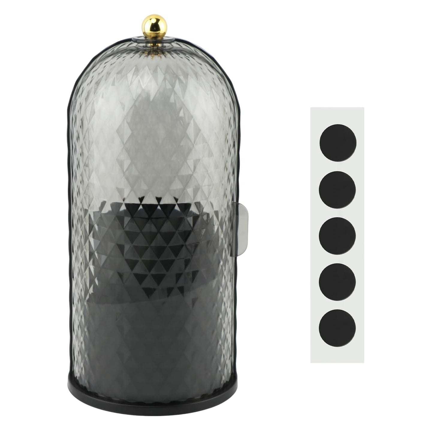 Makeup Brush Holder with Lid, 360 Rotating Dustproof Waterproof Sliding Opening Storage Box, Multifunctional Toothbrush Holder with 3 Compartments for Organized Storage