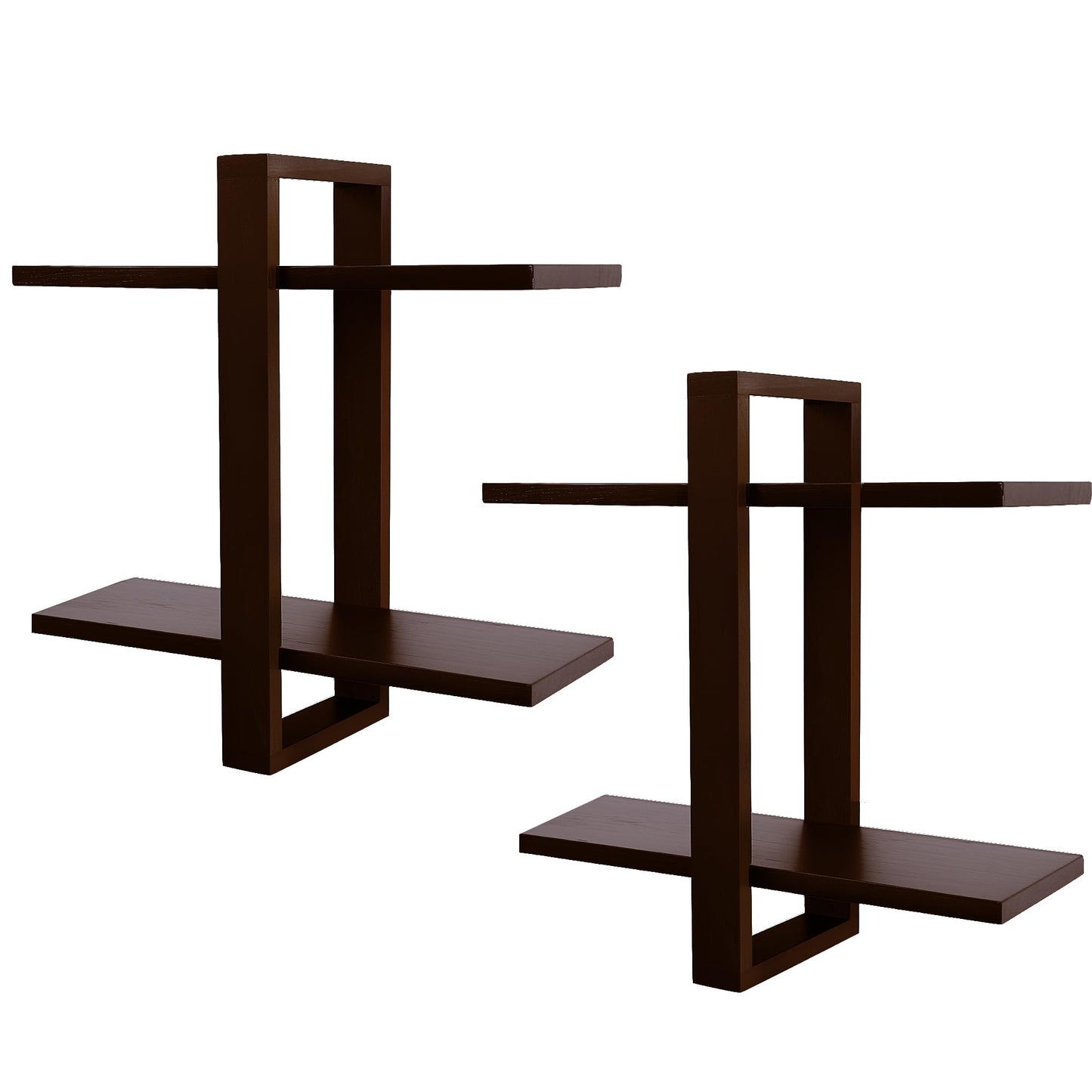 FURAOMEILI Floating Shelves for Wall,Wall Mounted Storage Display Shelves for Living Room,Bedroom, Bathroom, Kitchen,Office，Set of 2(Walnut)