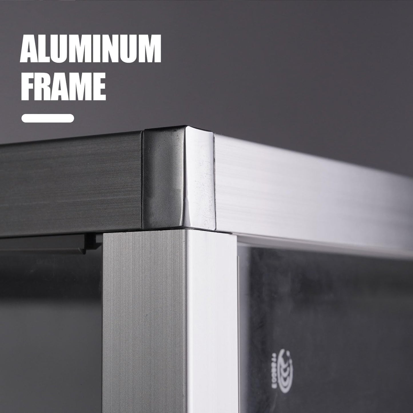 Retail Full Vision Showcasewith Aluminum Frame & Glass Adjustable Shelves, LED Lighting, Locking Design (Silvery, 4 ft)