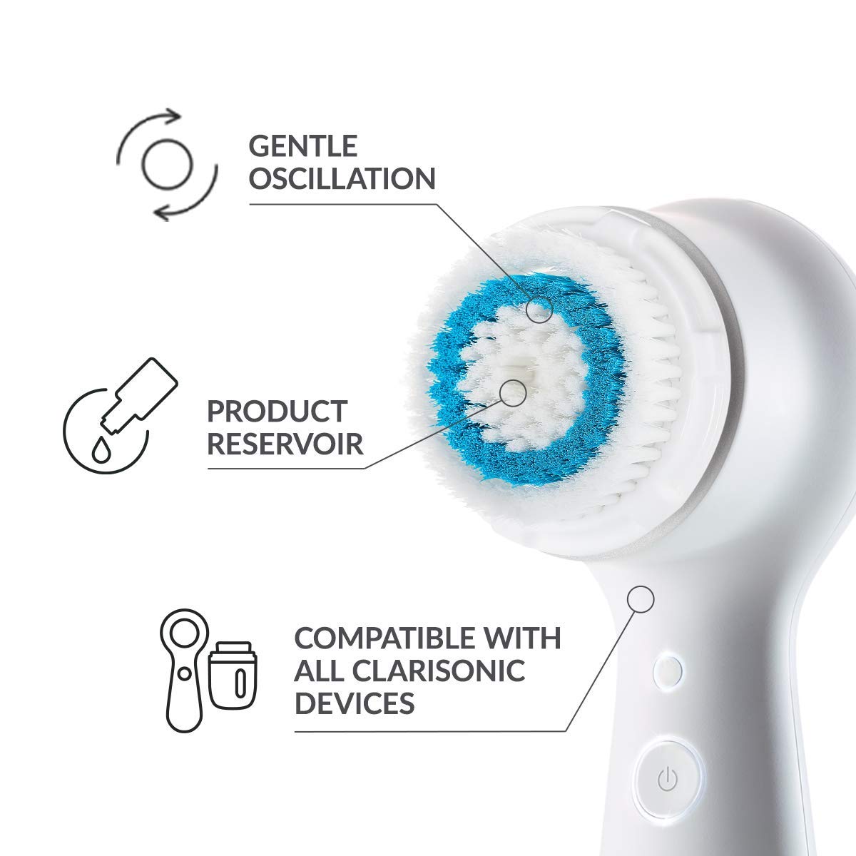 Brush Head Replacements Compatible with Clarisonic Mia 1, Mia 2, Mia Fit, Alpha Fit, Smart Profile Uplift and Alpha Fit, 4 Pack(Deep Pore)