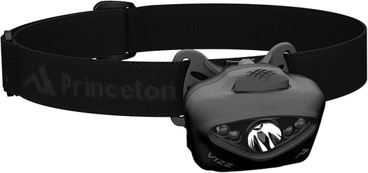 Princeton Tec Vizz Tactical MPLS LED Headlamp, Red/Green/Blue/Ir/White Bulb, 550 VIZZ-MPLS-BK