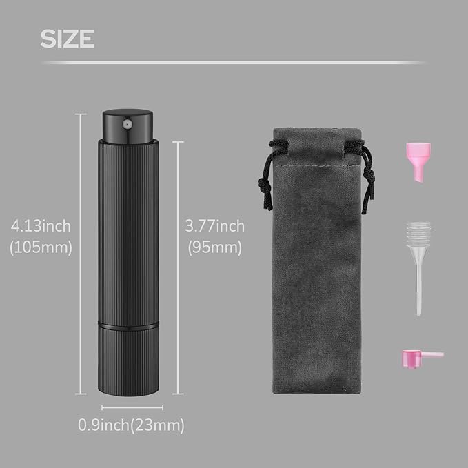 Travel Perfume Bottle Refillable - Cologne Spray Atomizer Mini - Small Travel Size Sprayer Empty for Refill Sample Container - Portable Fragrance Decant Dispenser for Men Women 3PCS 8ml Grey