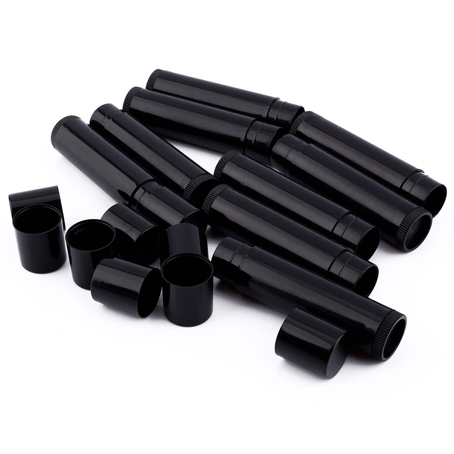 Fayelume 100 PCS Lip Balm Containers, 5ml Chapstick Tubes Empty, Lip Gloss Black, Lip Balm Tubes with Cap for Girls, 62mm* 14mm