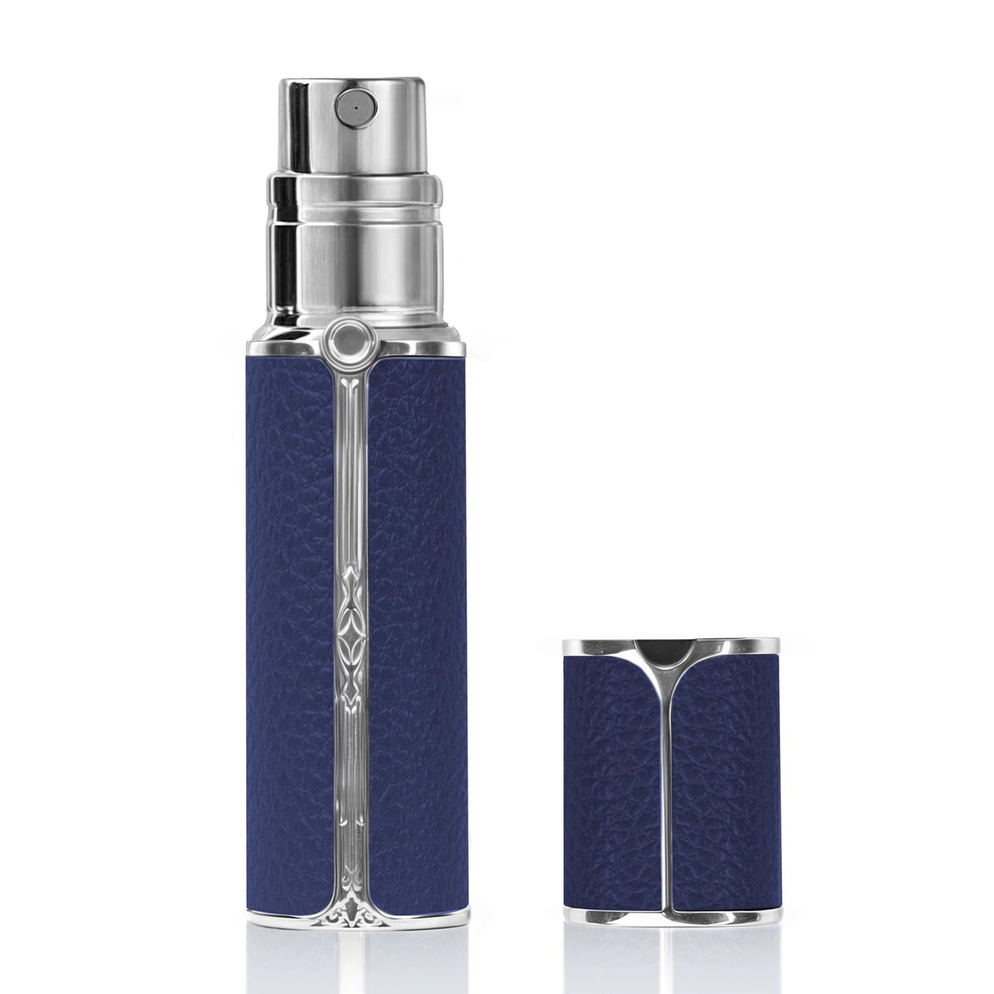 muilsae AF01DB Leather Perfume atomiser, 5ml Bottom Fill Travel Perfume Bottle, Refillable Perfume Dispenser for Women & Men (Deep Blue 5ml)