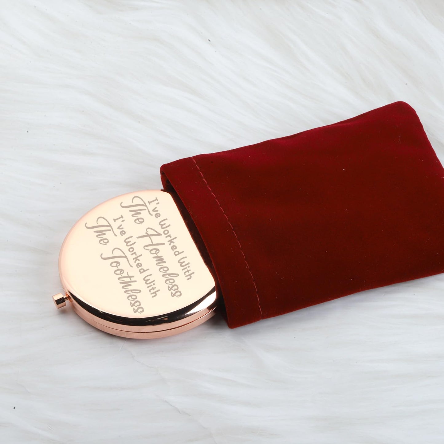 WUSUANED TV Show Inspired Makeup Mirror I've Worked with The Homeless and Toothless Mirrorr TV Shows Lover Gift for Fans