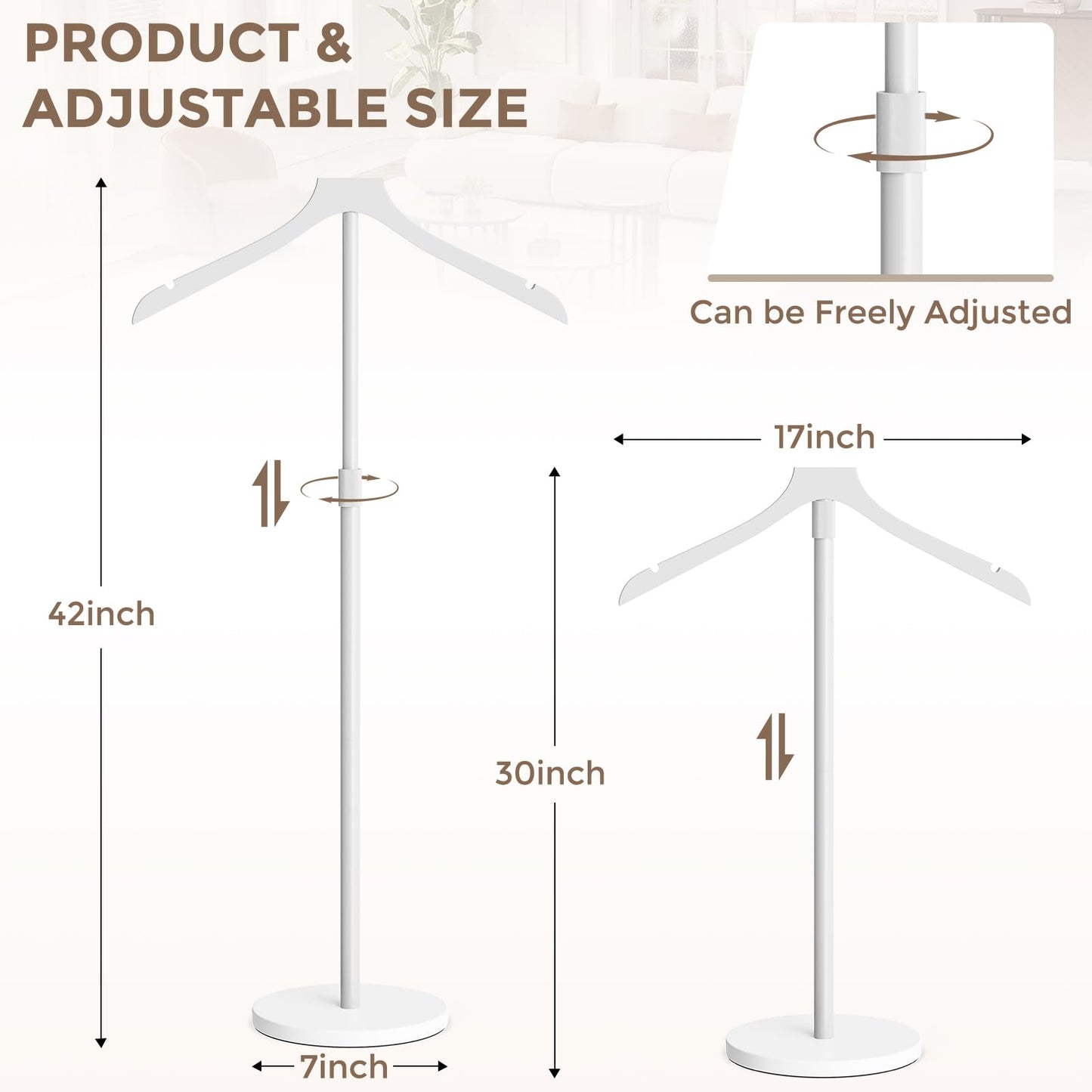 OLV 3 Pack Mannequin Torso, Adjustable Shirt Display Stand 30 to 41 Inches Height, Stable Dress Form Clothing Display Stand for Vendor, Portable Garment Rack for Coat Jacket, White